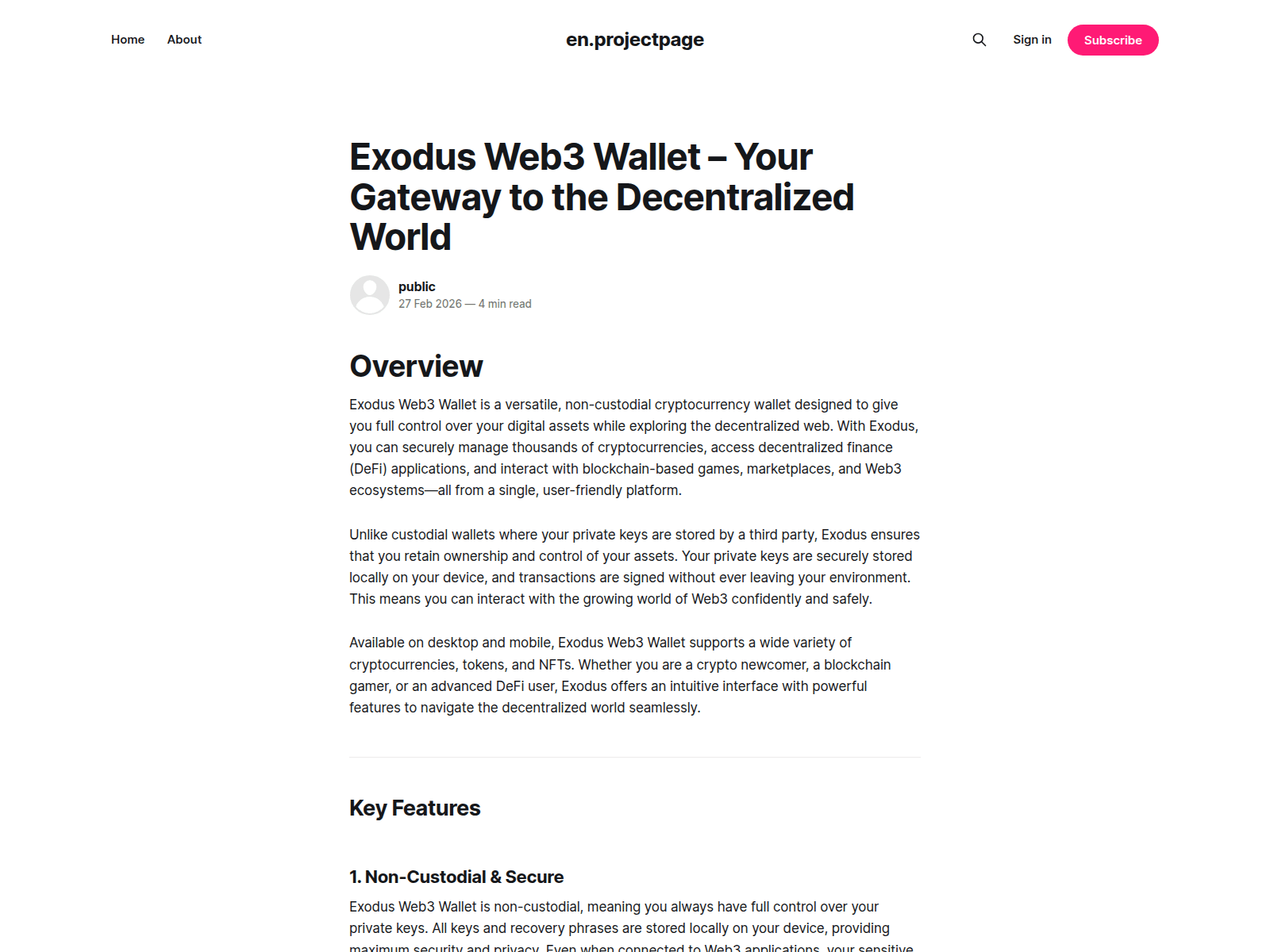 Screenshot of en-projectpage.ghost.io