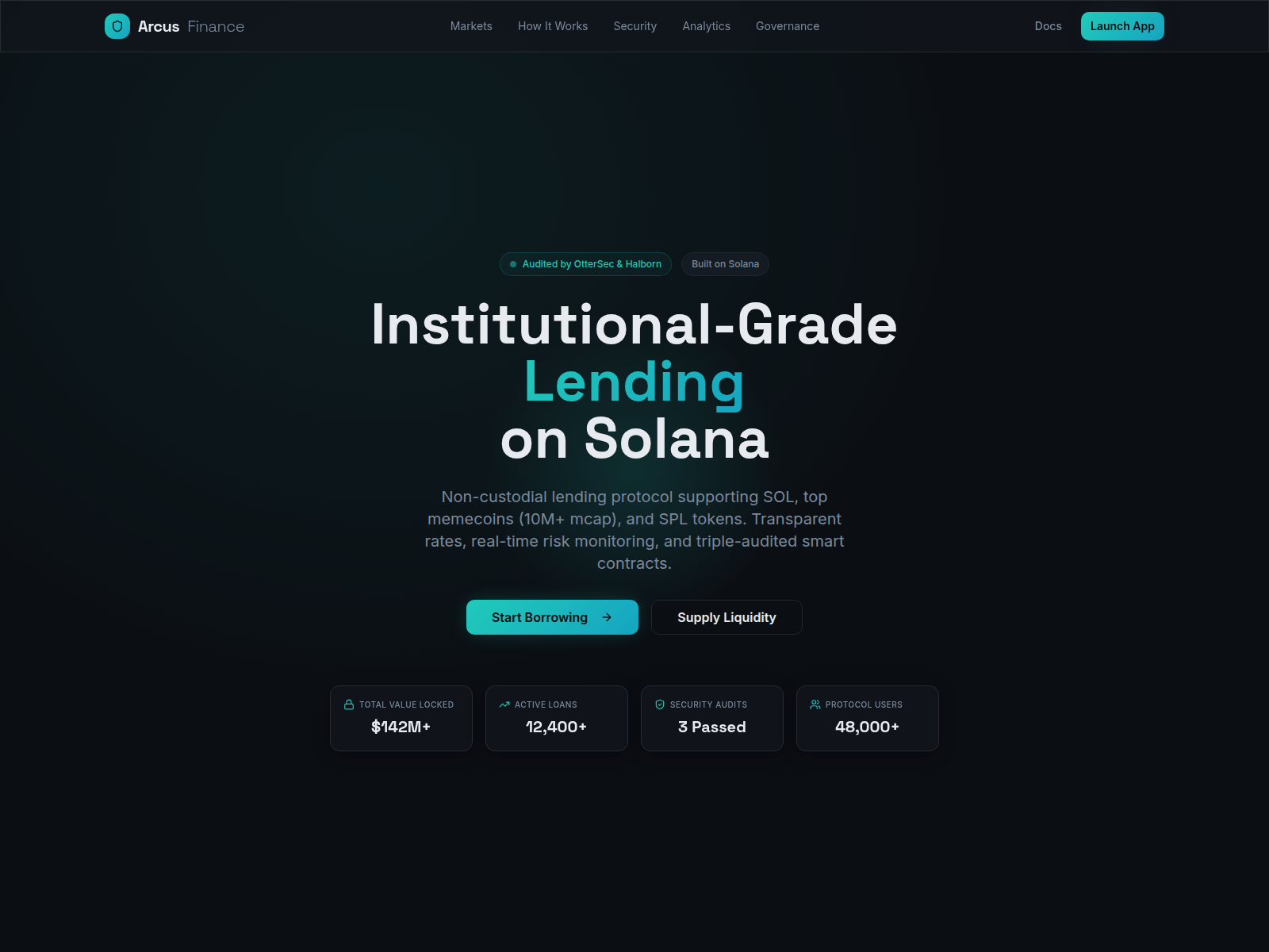 Screenshot of arcusfi.co