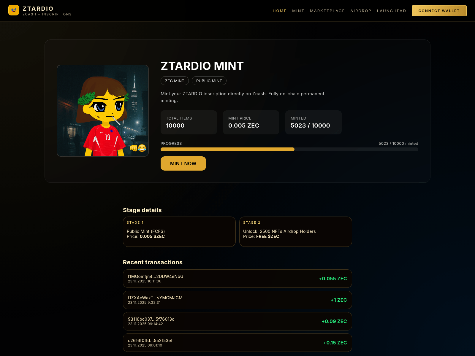 Forensic screenshot of www.ztardio.xyz