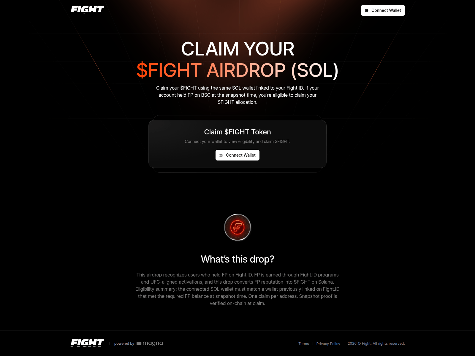 Forensic screenshot of airdrop.fight.foundation