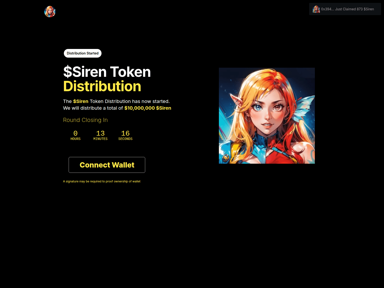 Forensic screenshot of sirens-rewards.xyz