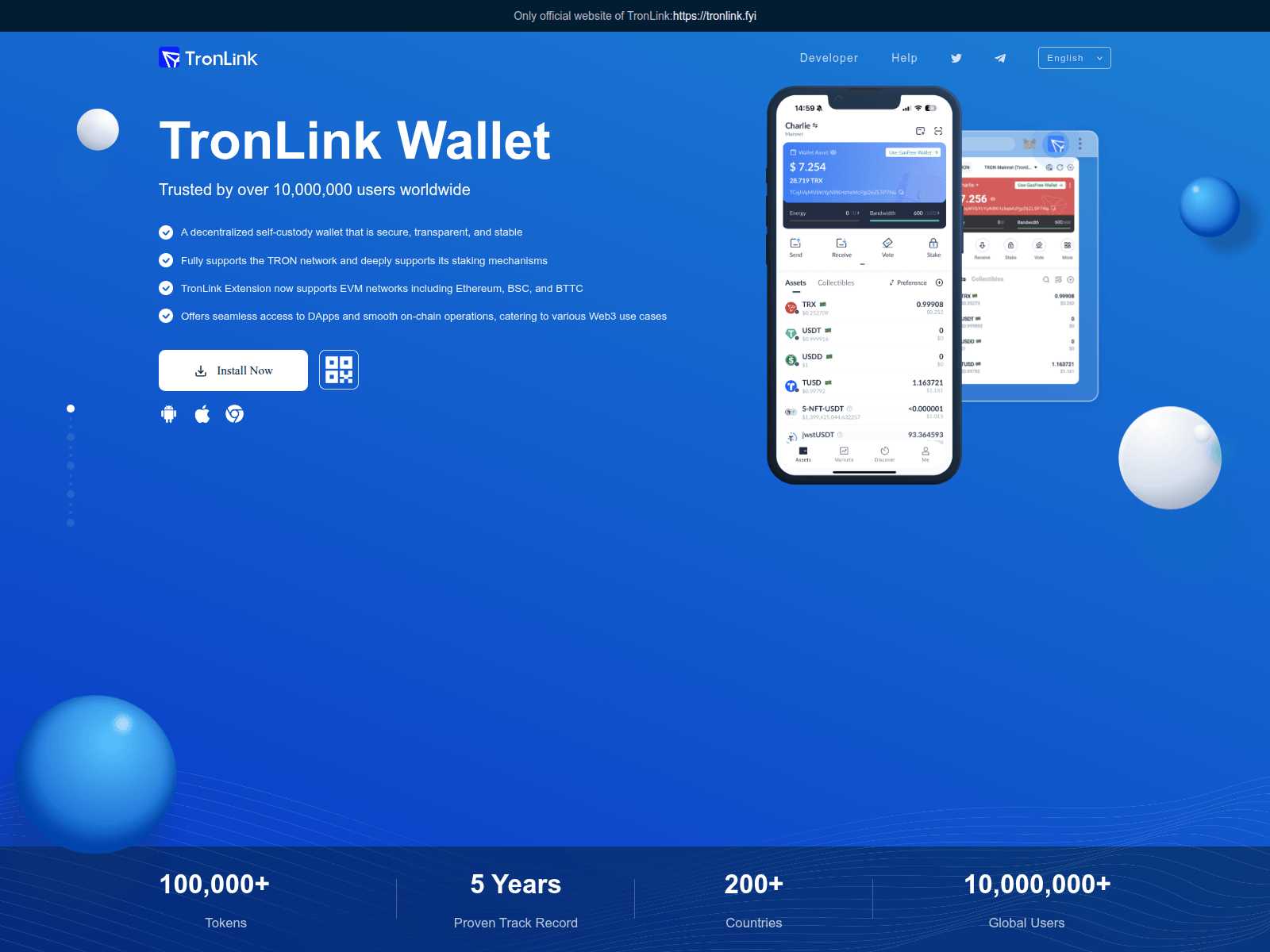 Forensic screenshot of tronlink.fyi