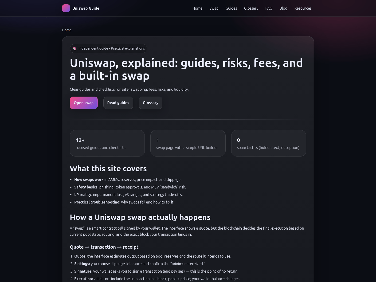 Screenshot of uniswapc.org
