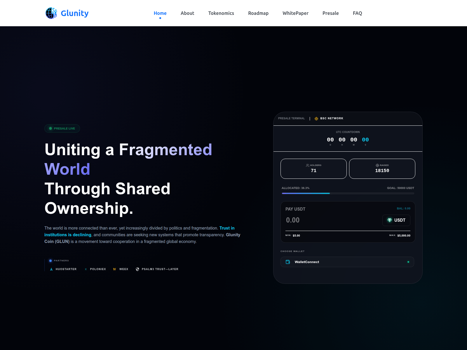 Screenshot of glunity.org
