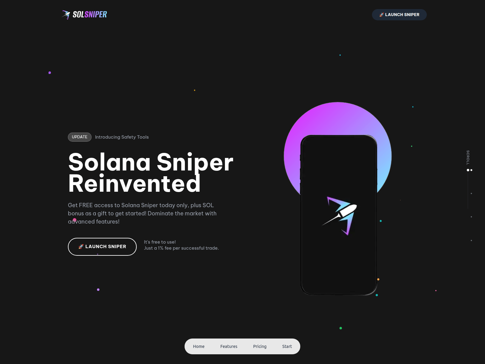 Forensic screenshot of solanasniper.app
