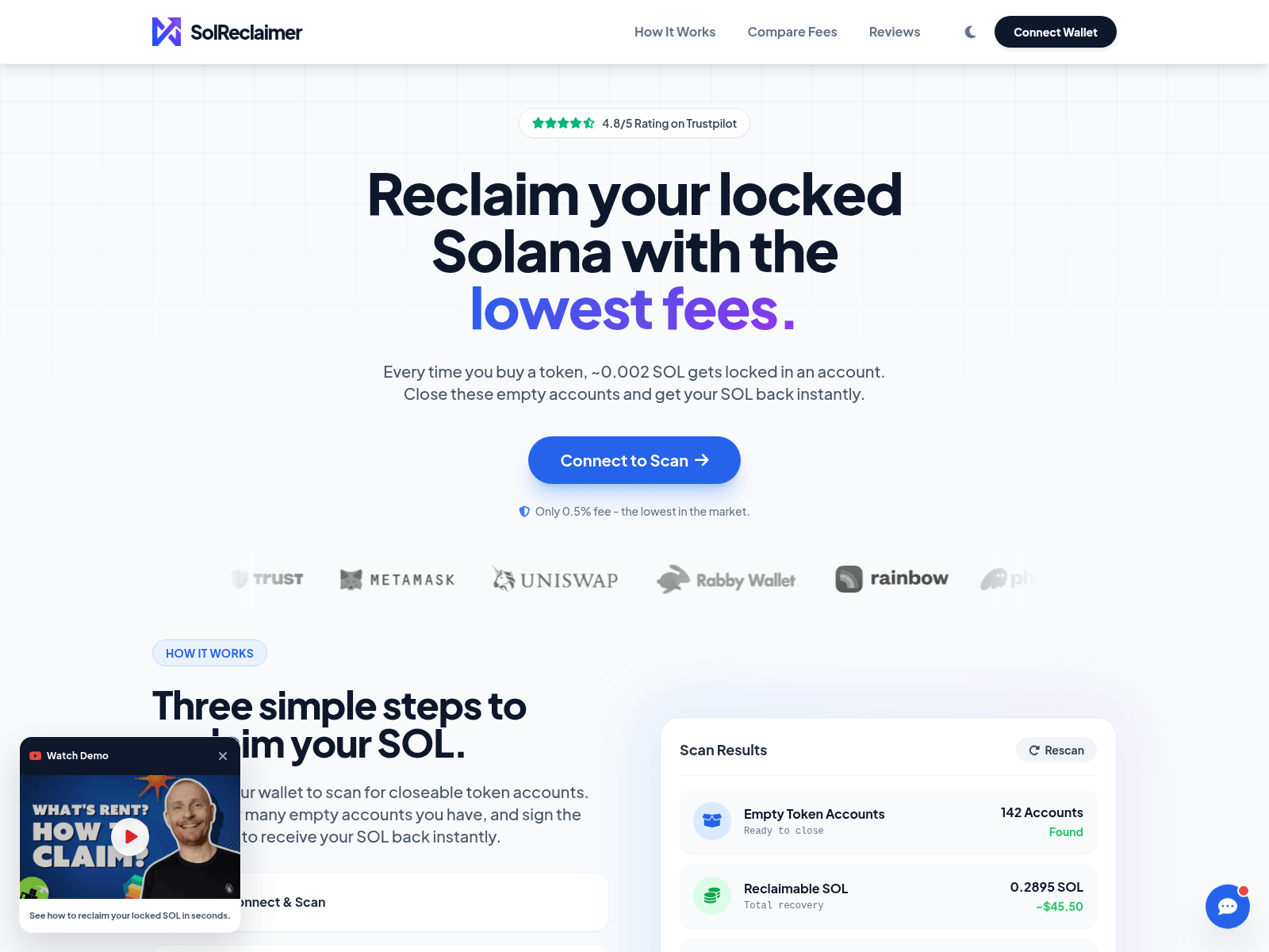 Forensic screenshot of solunclaimed.xyz