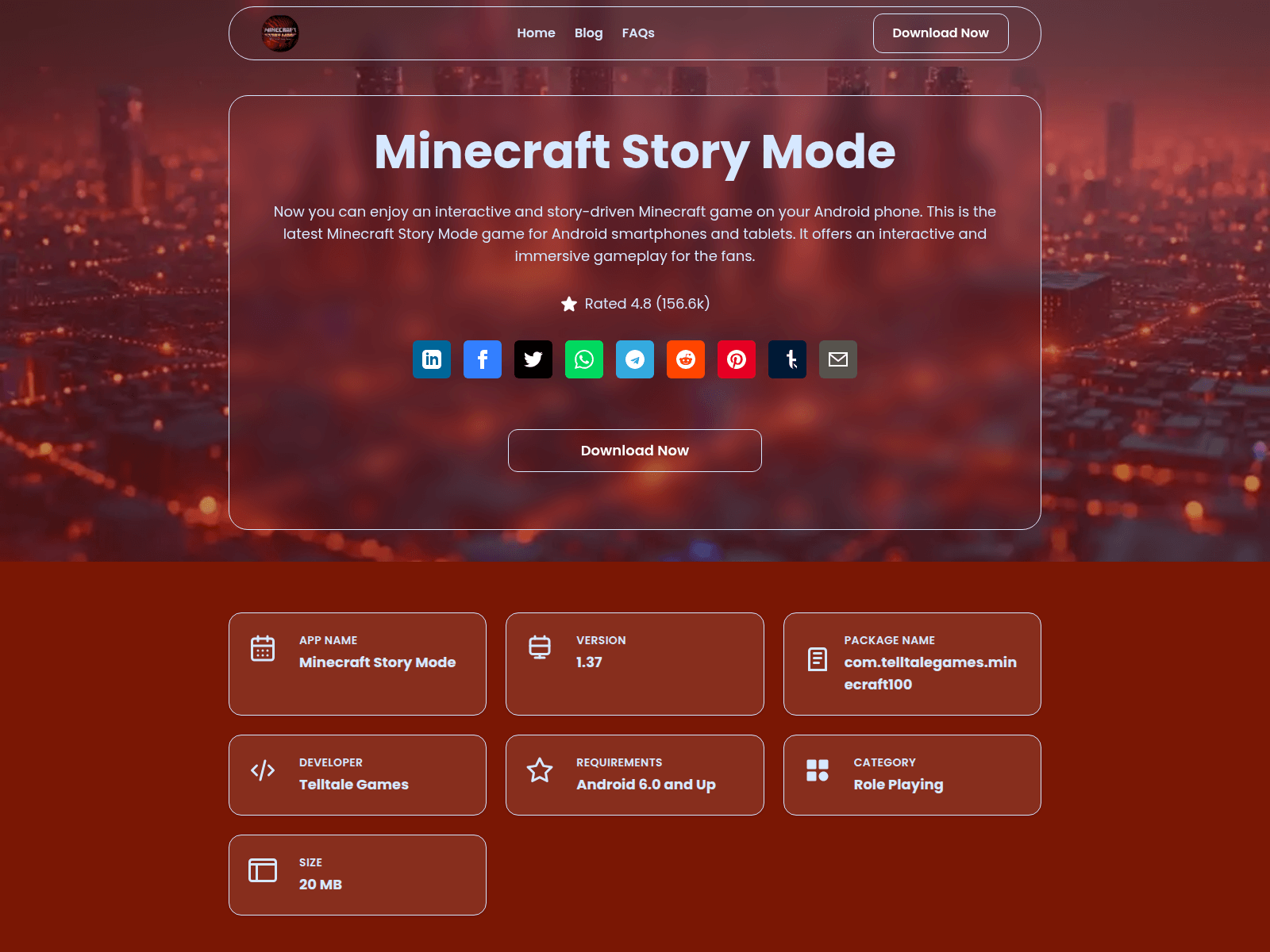 Forensic screenshot of minecraft-story-mode.pages.dev