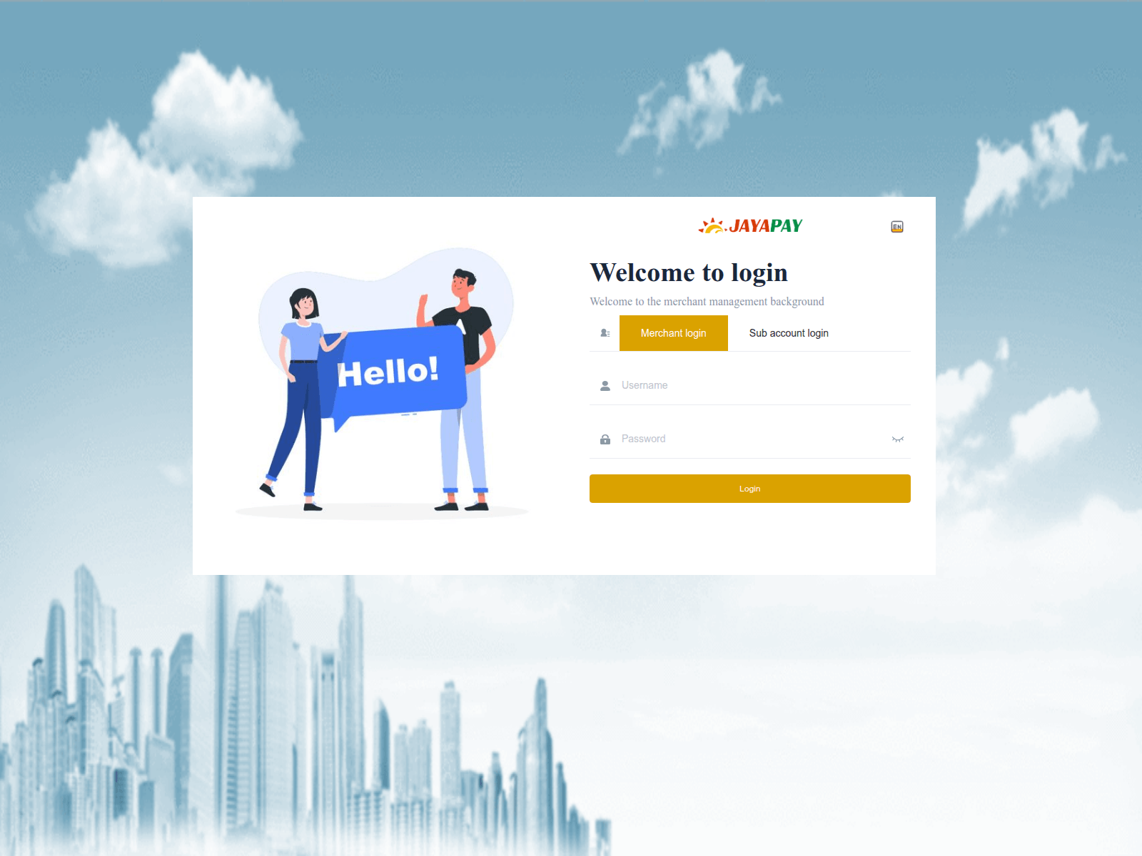 Screenshot of merchant.jayapayment.com