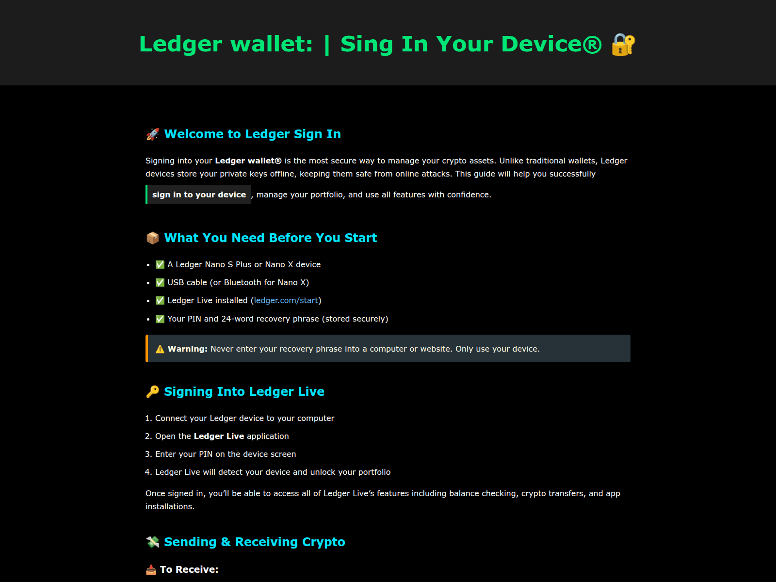 Screenshot of ledgr-walet-help.pages.dev