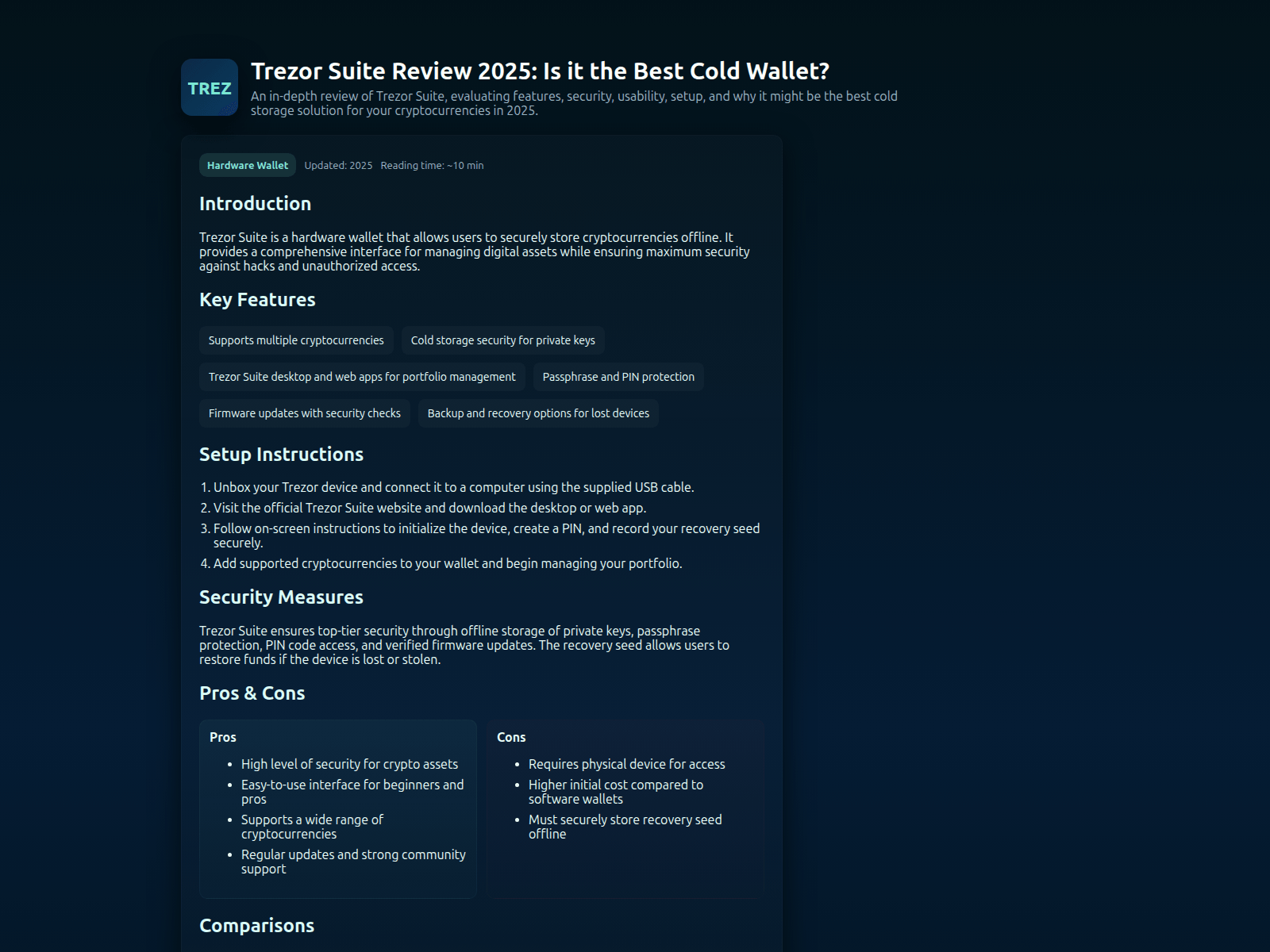 Screenshot of trezoor-suite-app.pages.dev