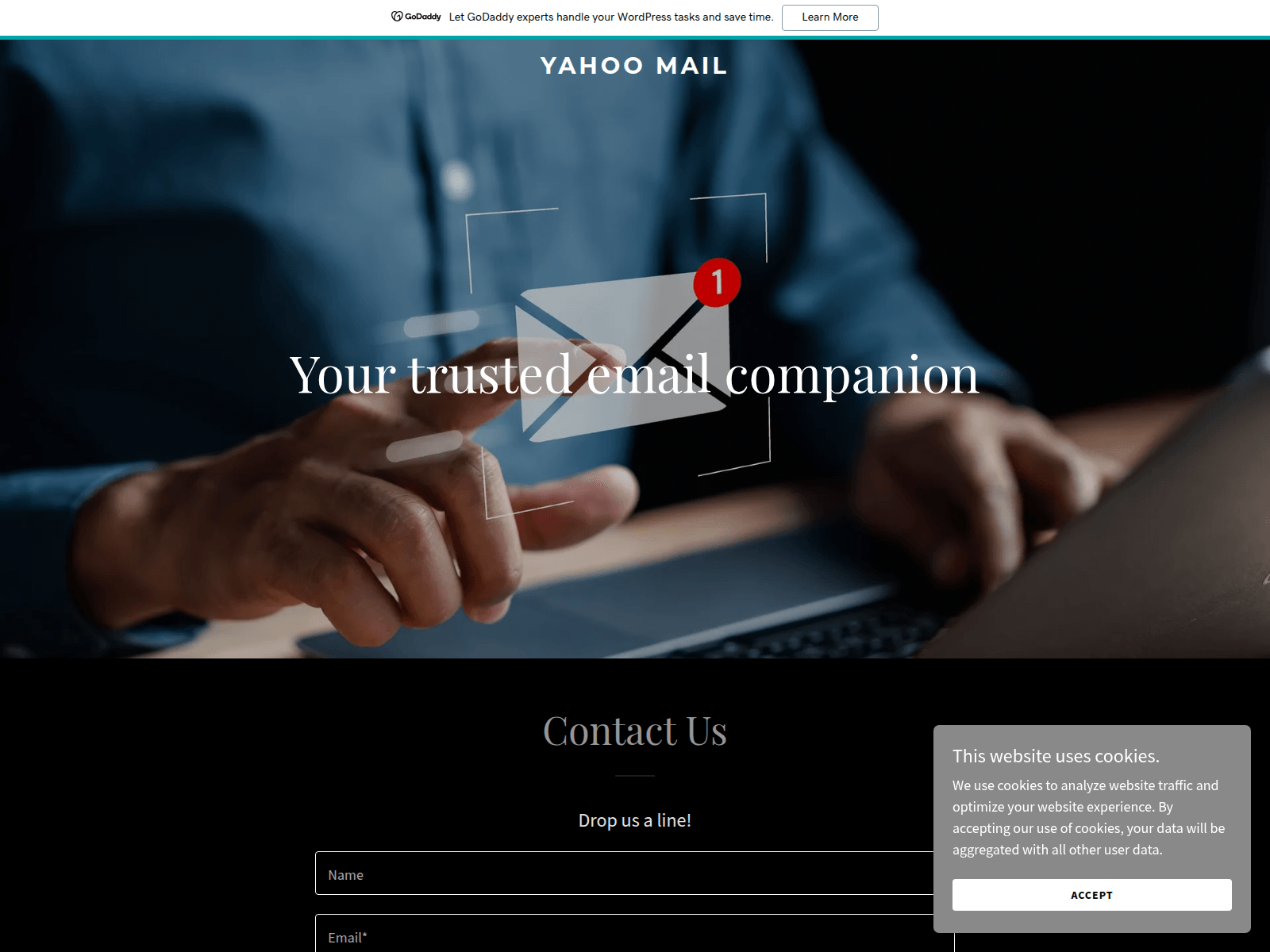Screenshot of yahoomail2.godaddysites.com