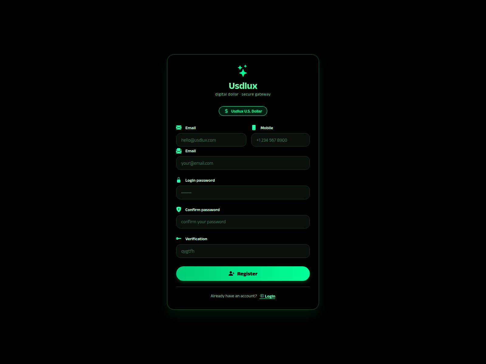 Screenshot of usdlux.top