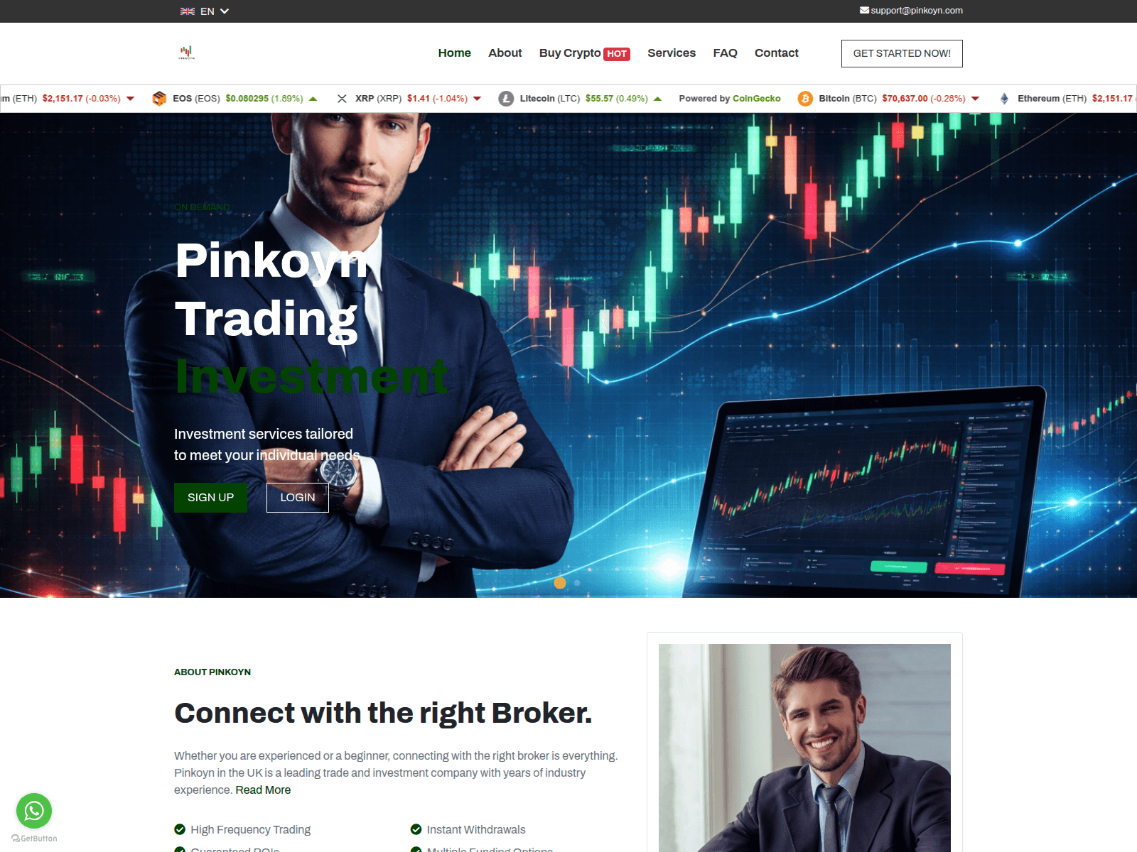 Screenshot of pinkoyn.com