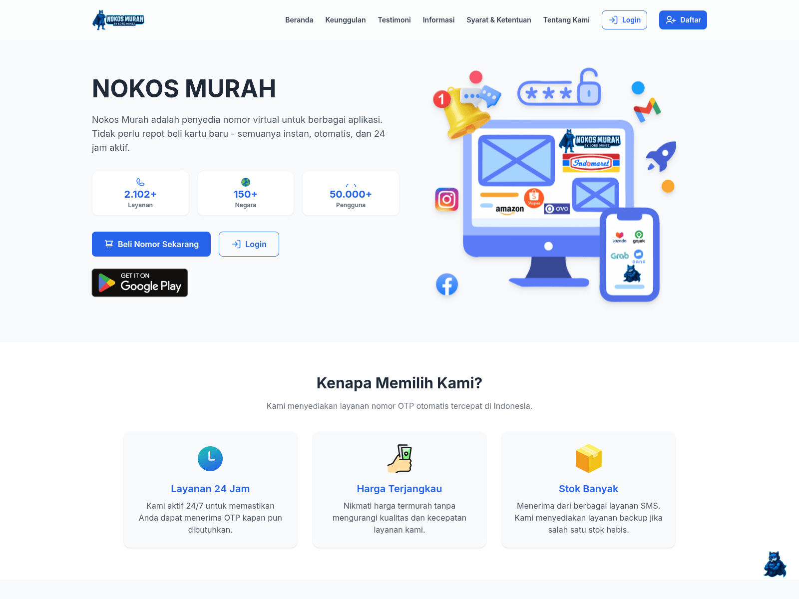 Screenshot of nokosmurah.com