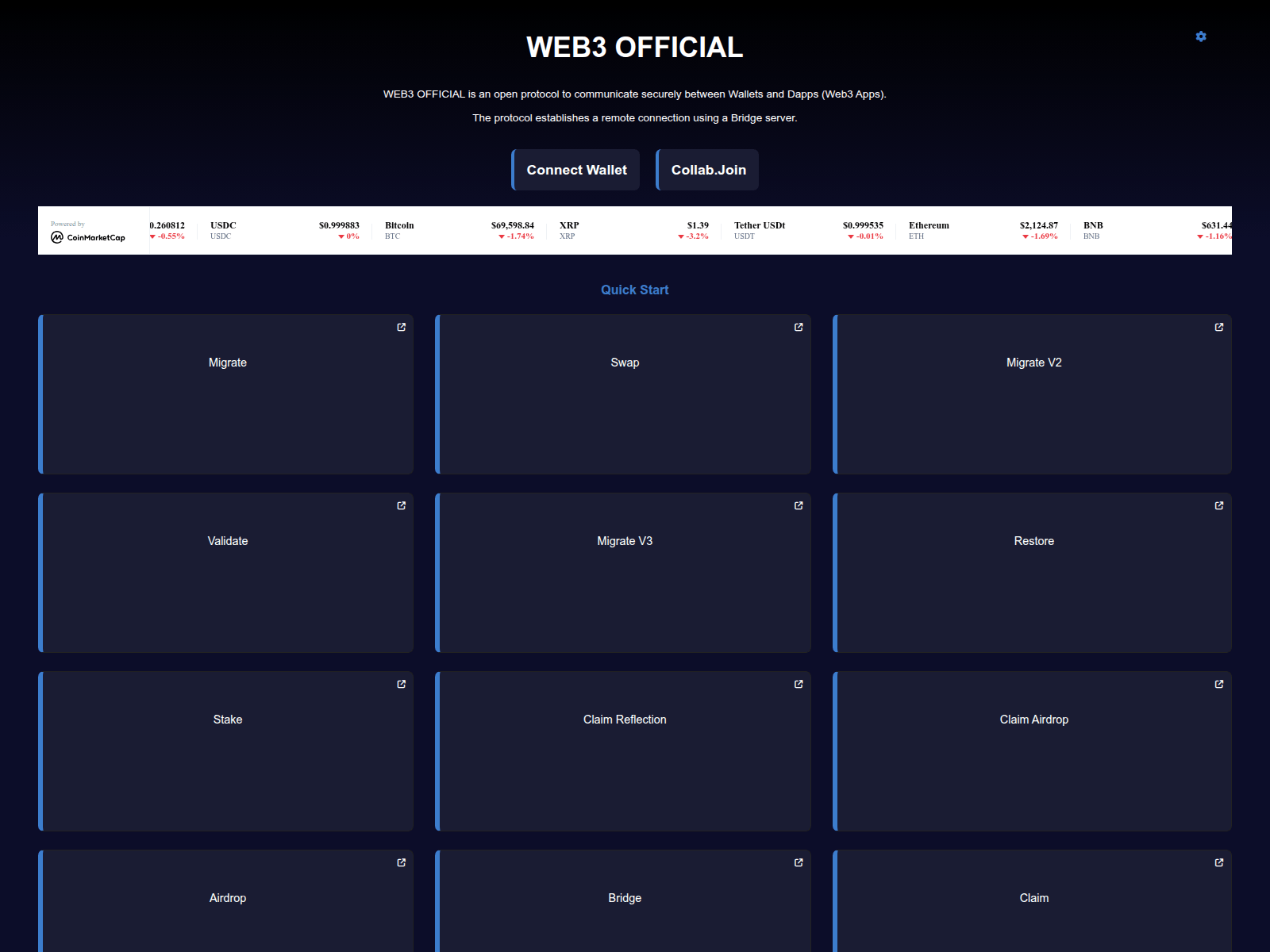 Forensic screenshot of www.wallet.thew3official.com