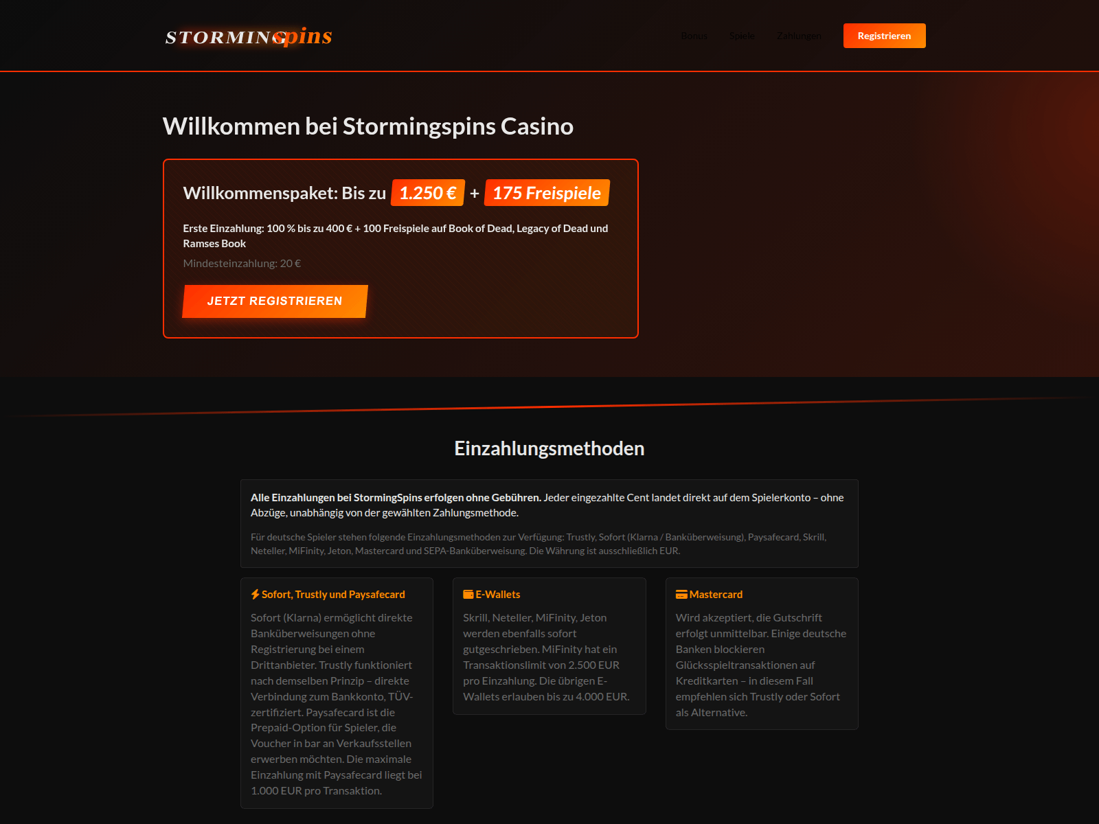 Screenshot of stormingspins-casino.de