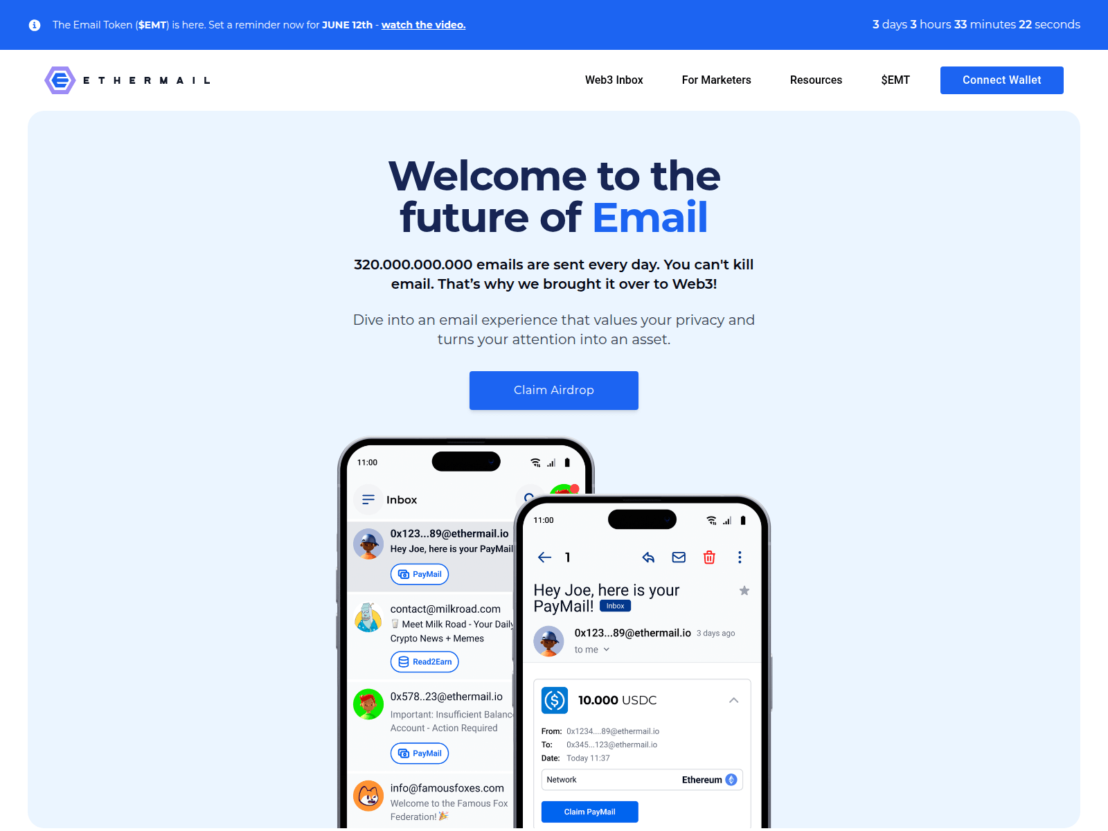 Screenshot of ethermail.pages.dev