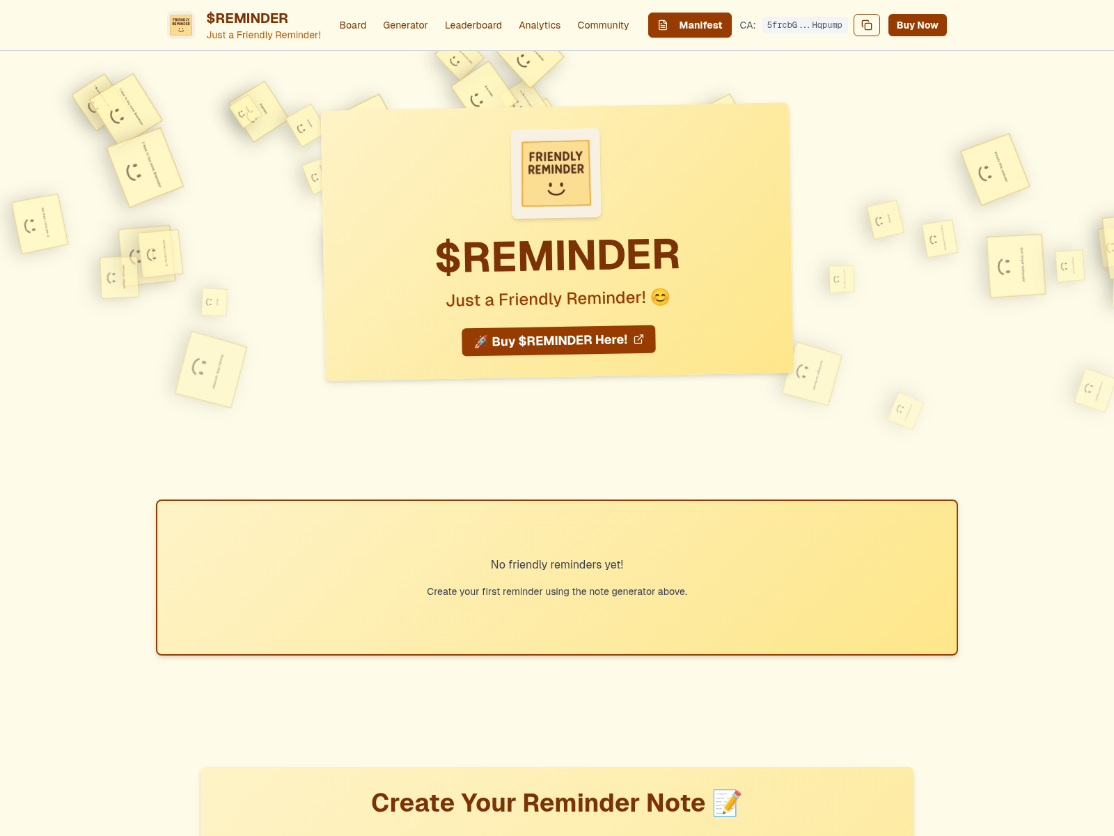Screenshot of reminder-solana.fun