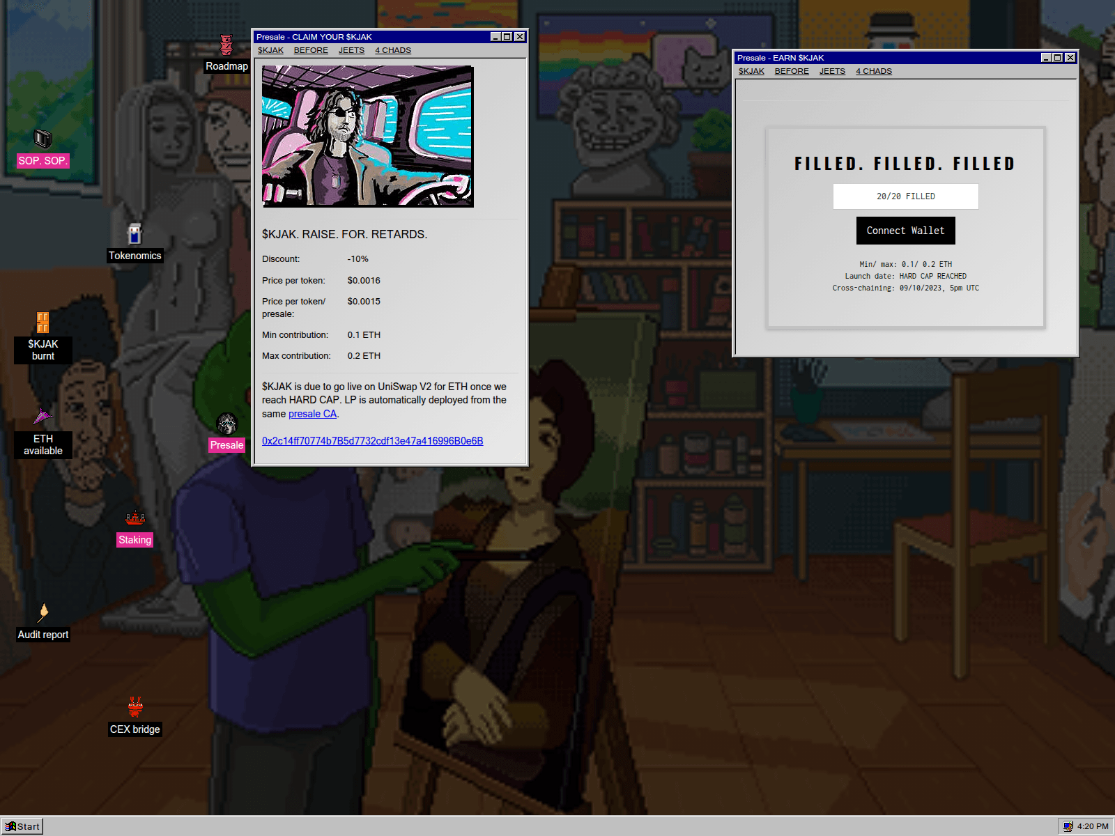Forensic screenshot of kjacktest.pages.dev