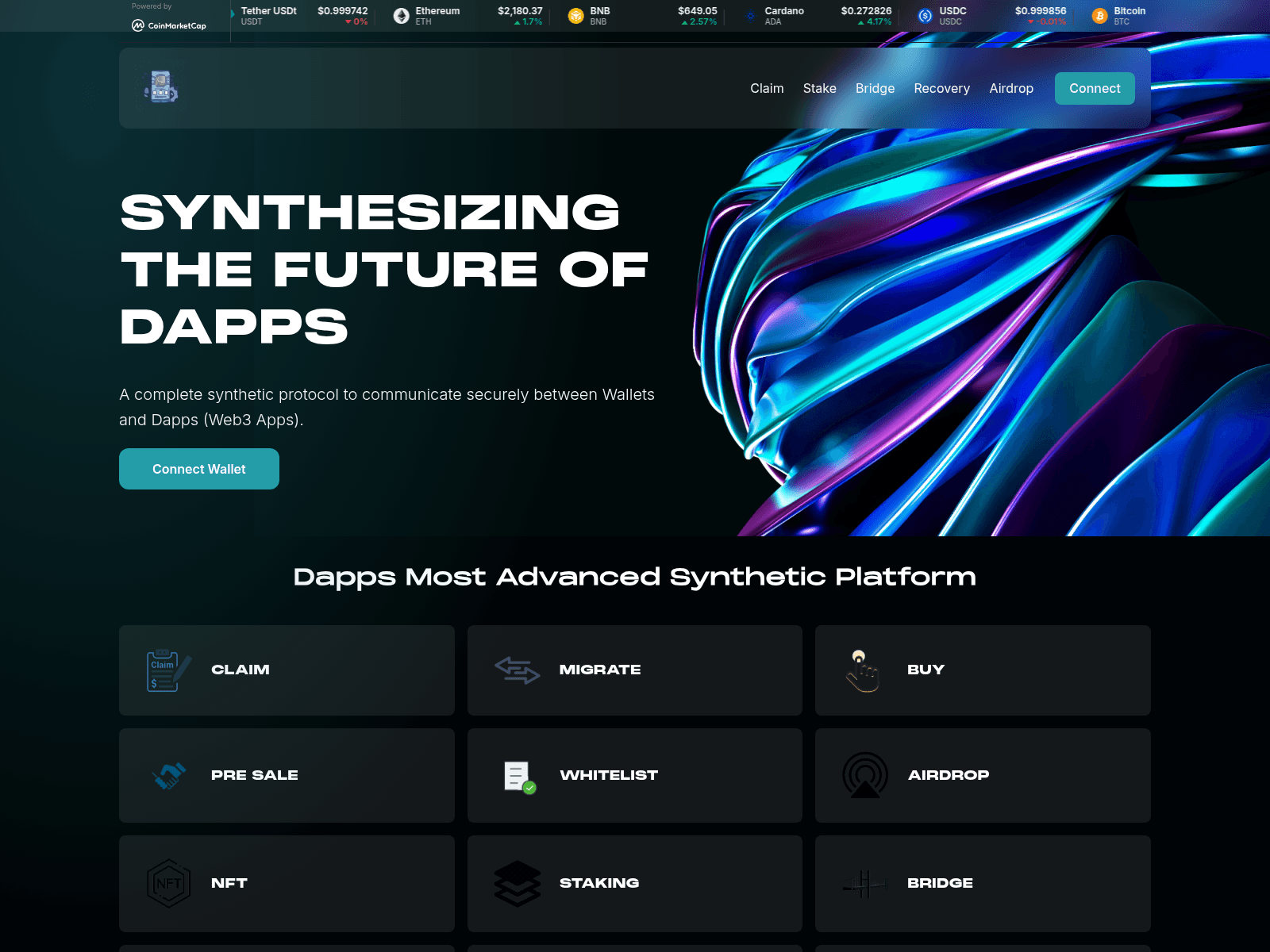 Screenshot of dappsnetworkmultichain.pages.dev