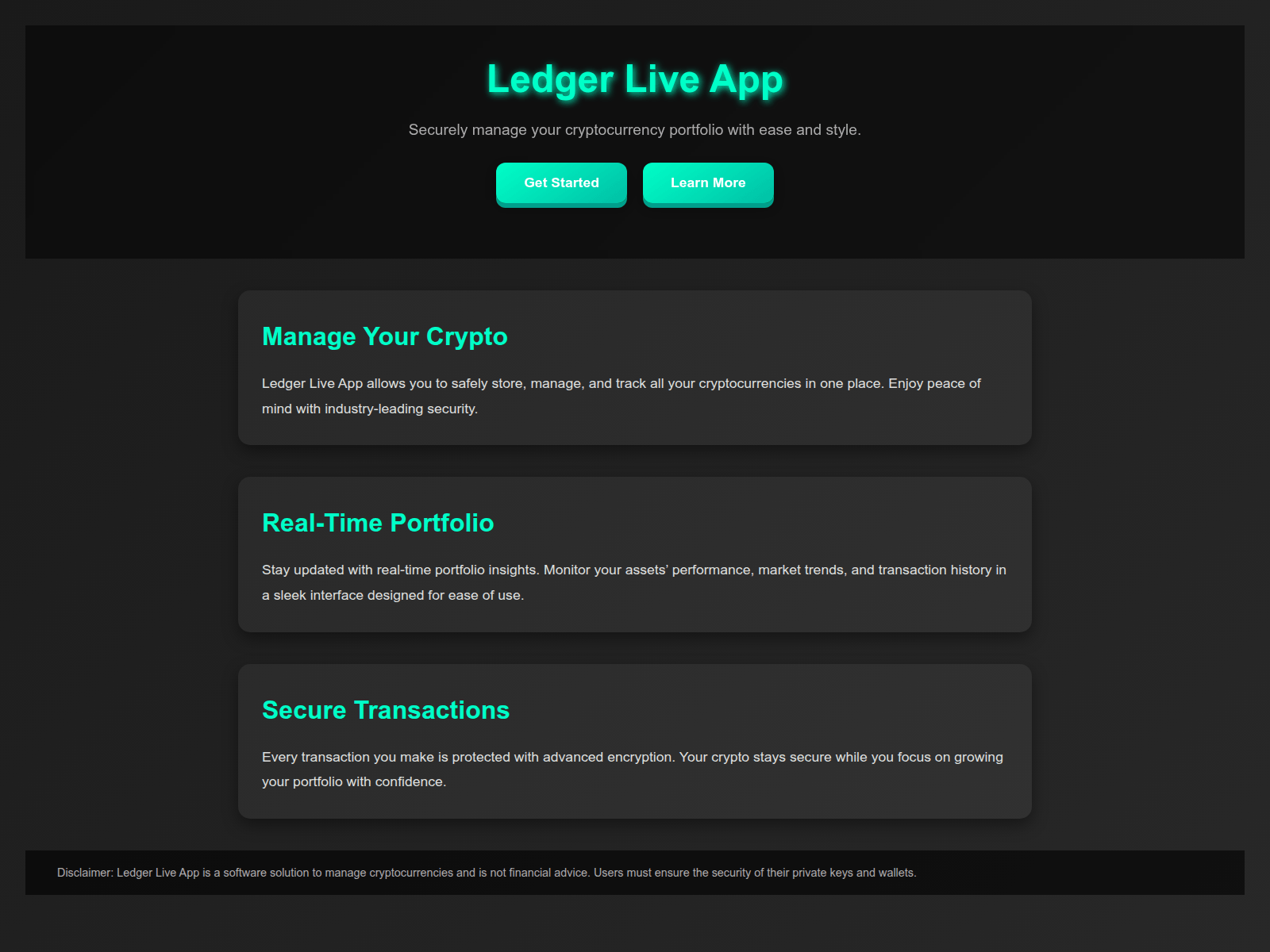 Screenshot of leger-web-app.pages.dev