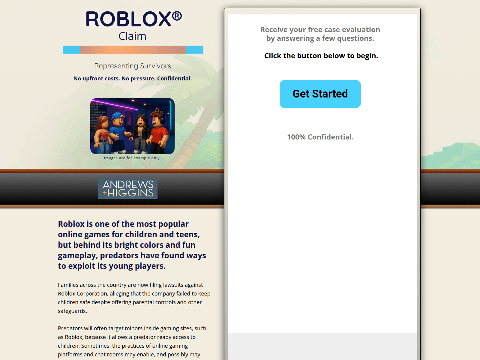 Forensic screenshot of www.robloxclaimfirm.com