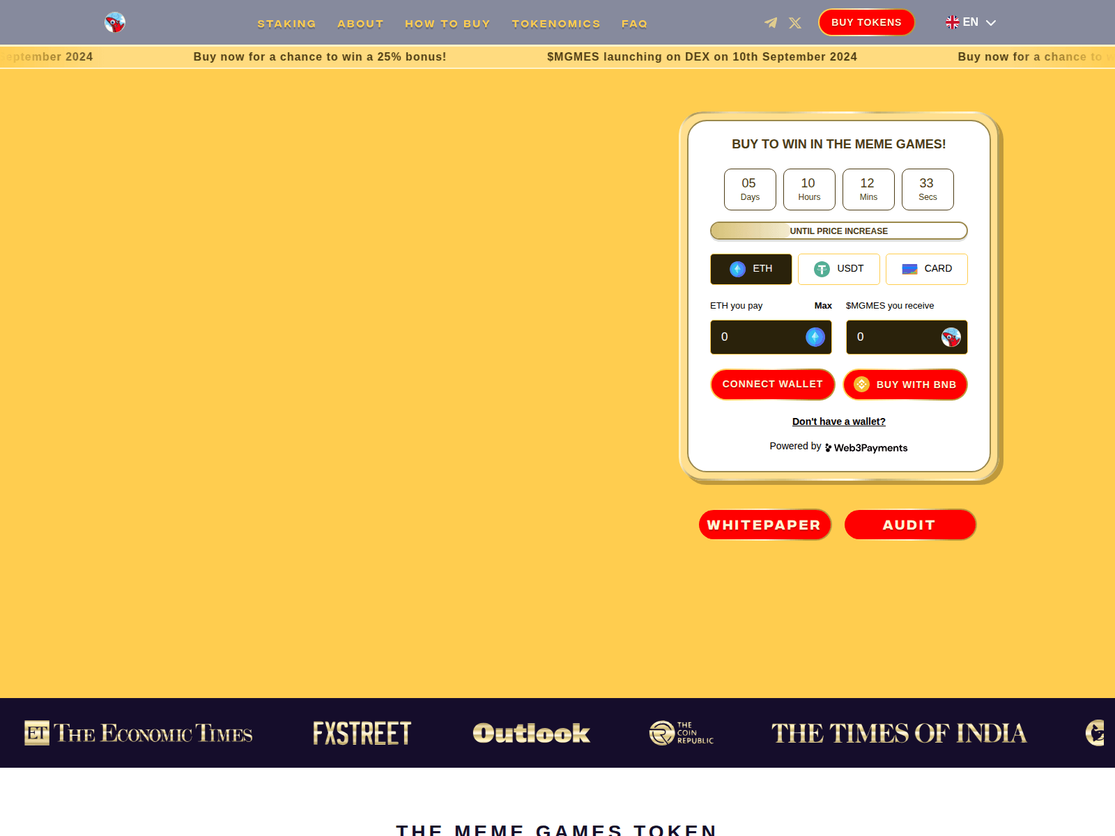 Screenshot of memegamestoken-sale.pages.dev