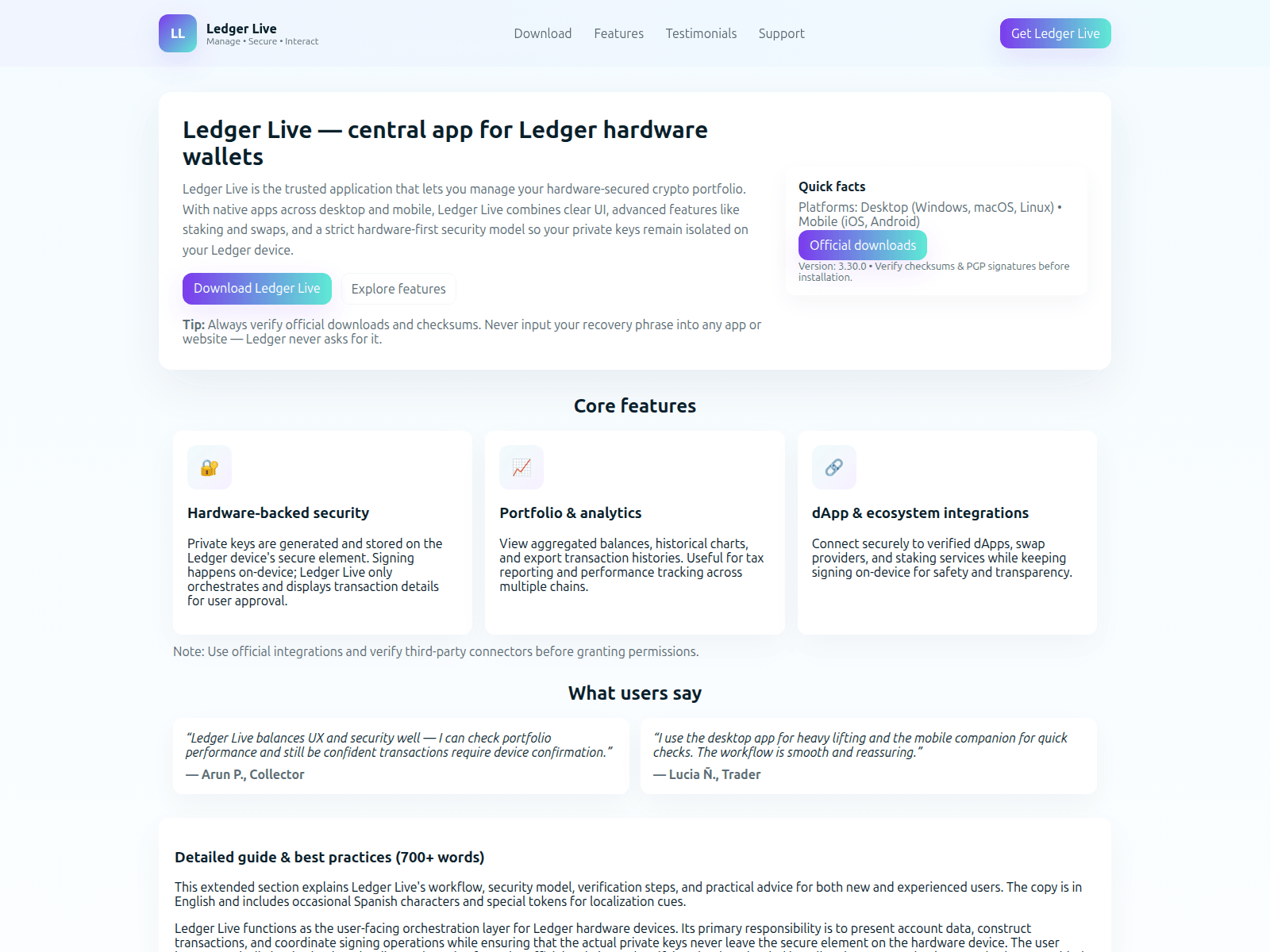 Screenshot of ladger-laive.pages.dev
