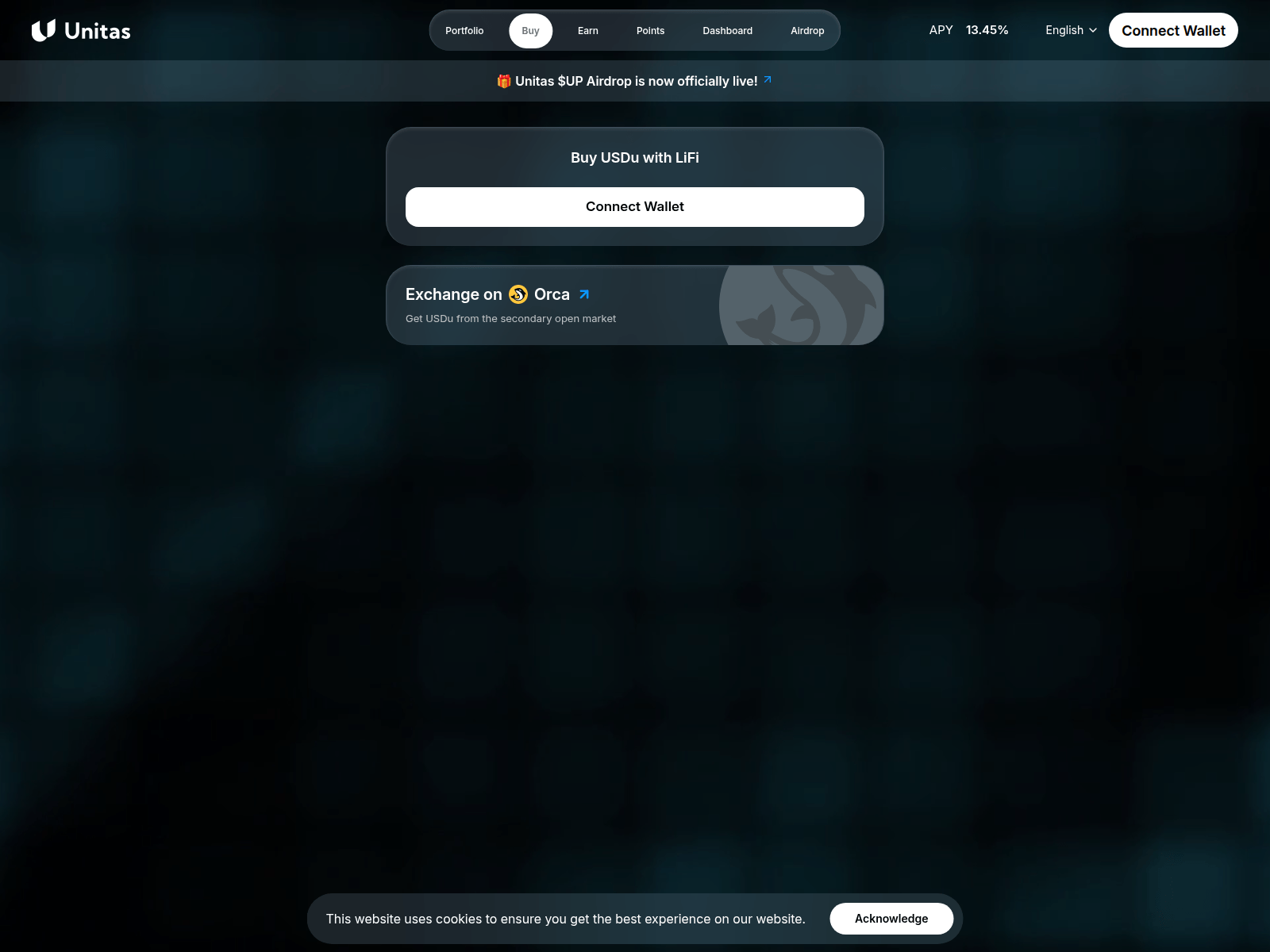 Screenshot of unitas-evm-dapp-29x.pages.dev