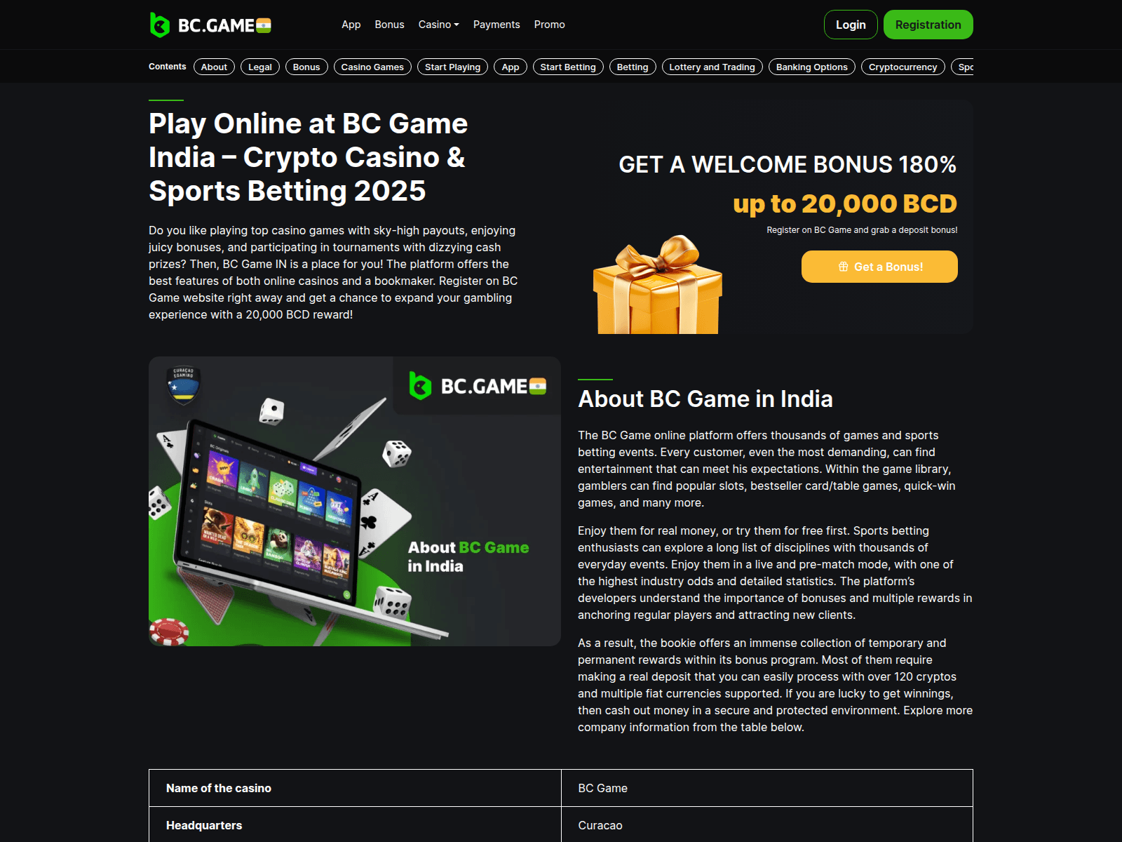 Screenshot of bcgames-india.com