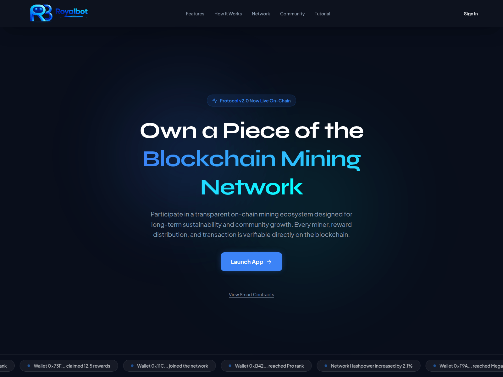 Screenshot of www.royalbot.io