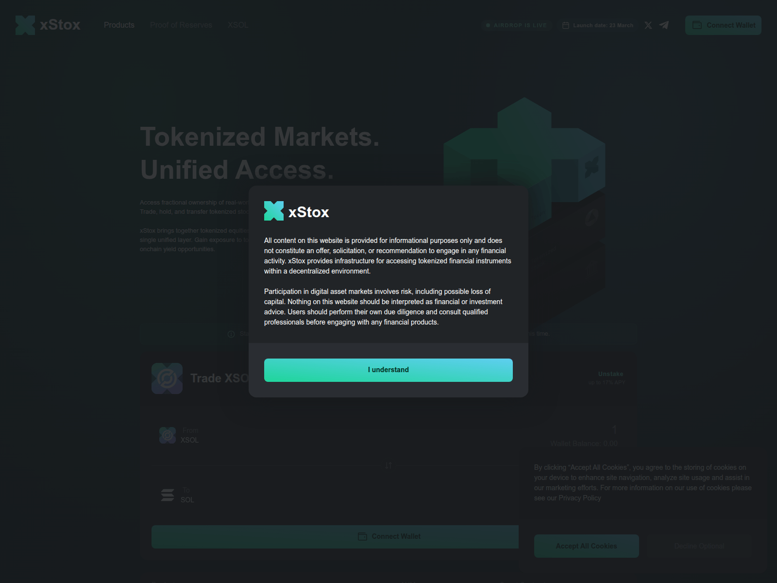 Forensic screenshot of solxfi.markets