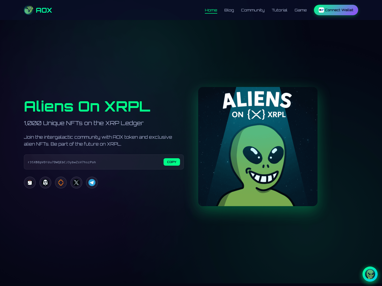Screenshot of aliensonxrpl.pages.dev