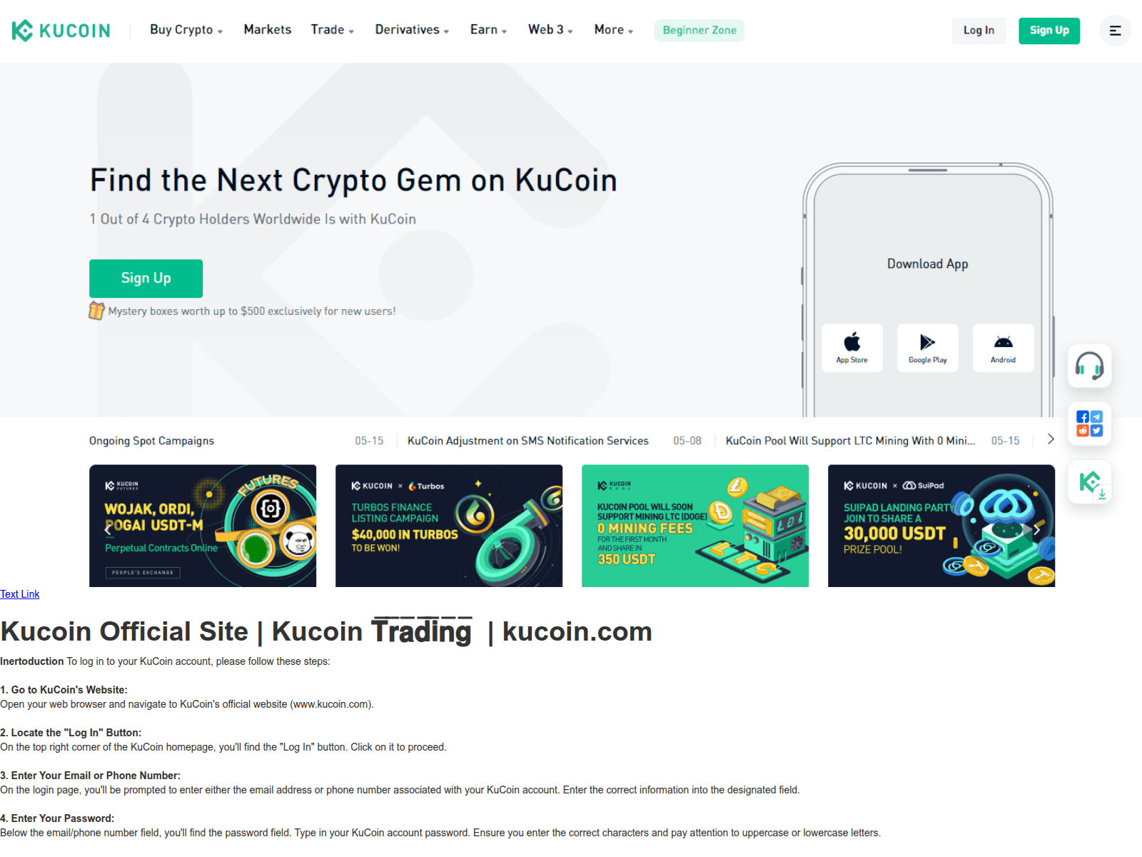 Screenshot of koucenelogine.webflow.io