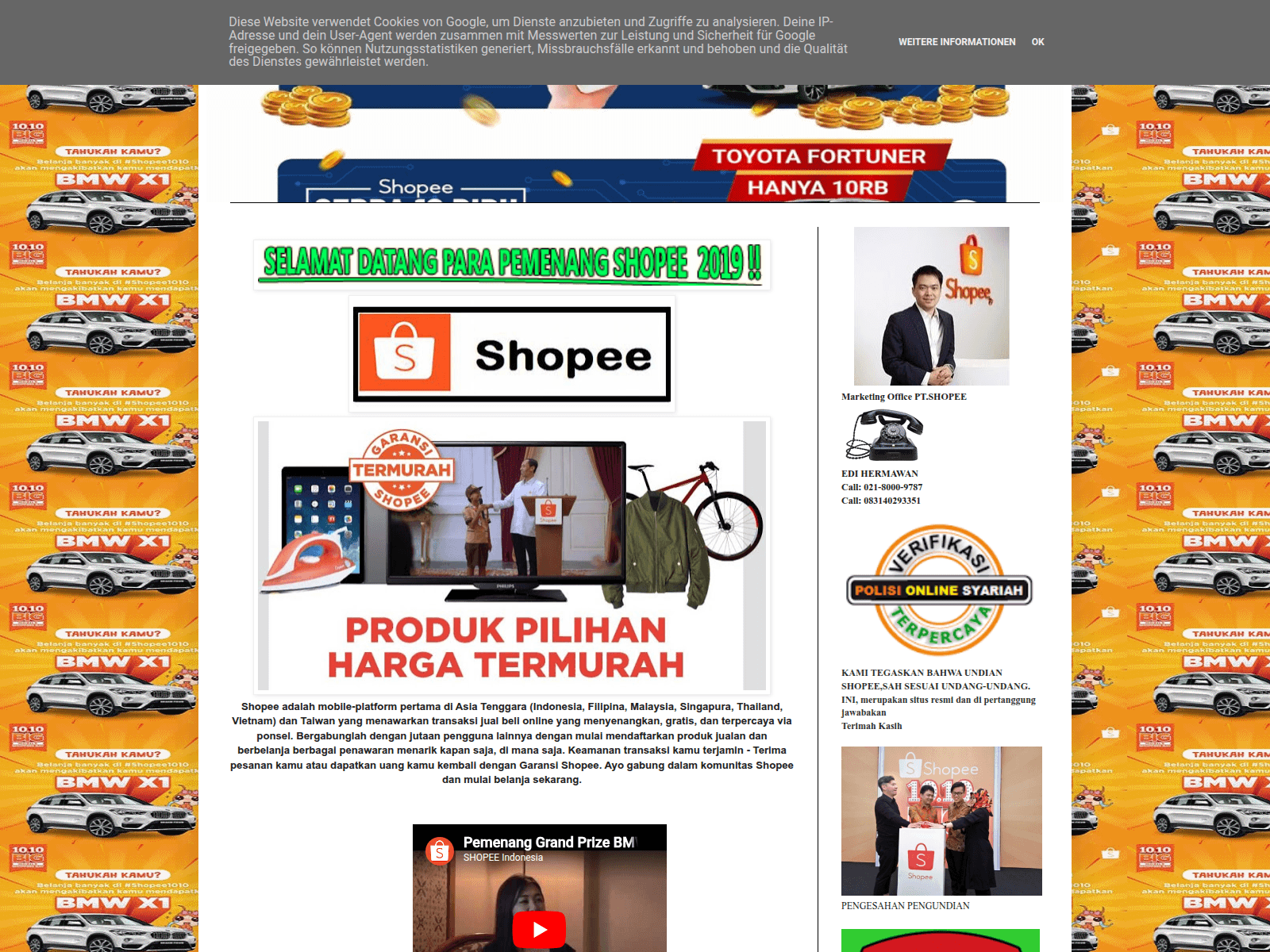 Screenshot of shopee8854.blogspot.com