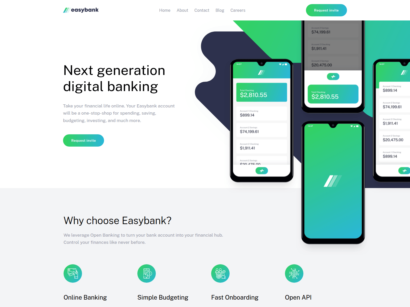 Screenshot of easybank-blond.vercel.app
