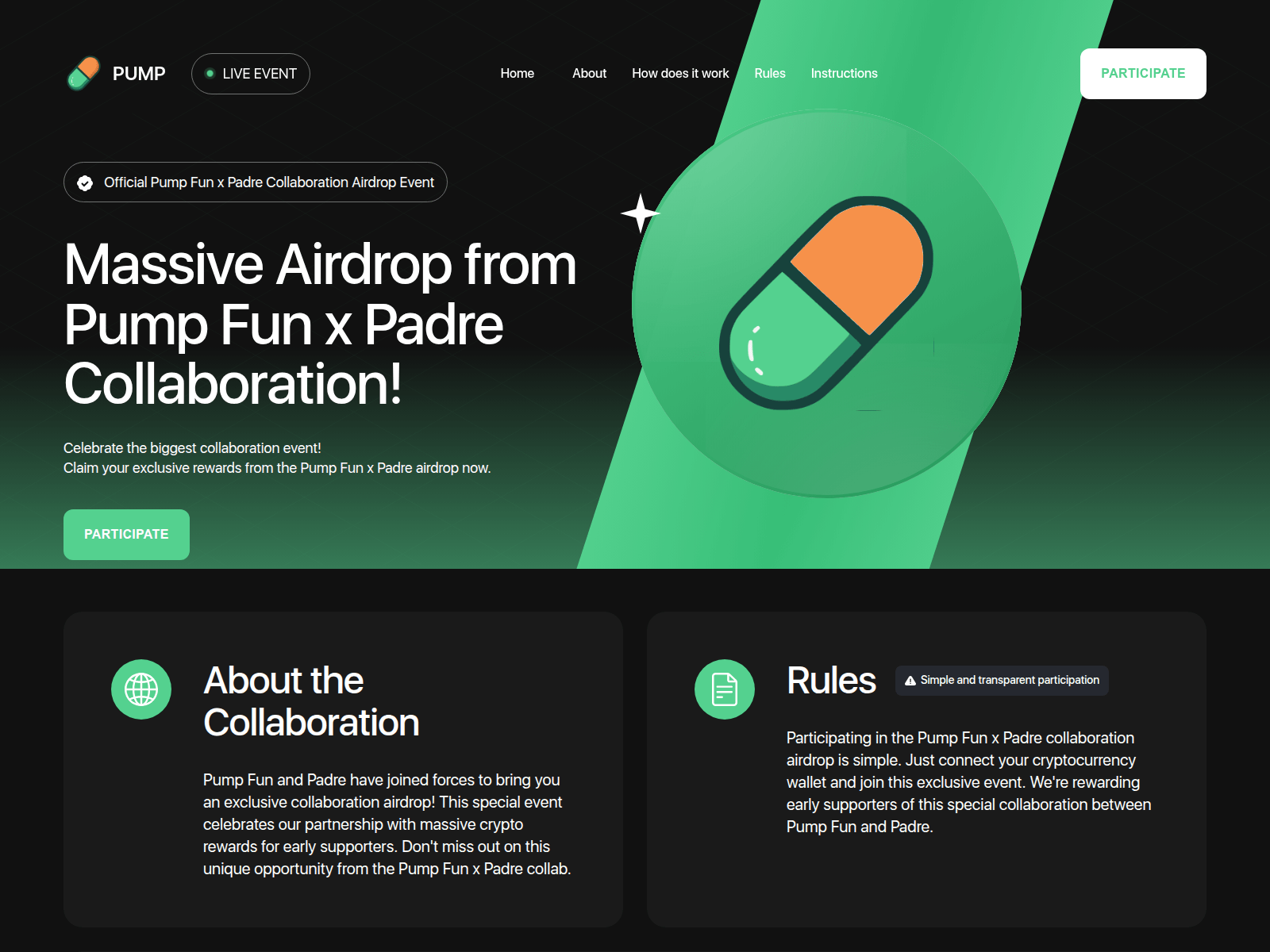 Screenshot of droppump.fun