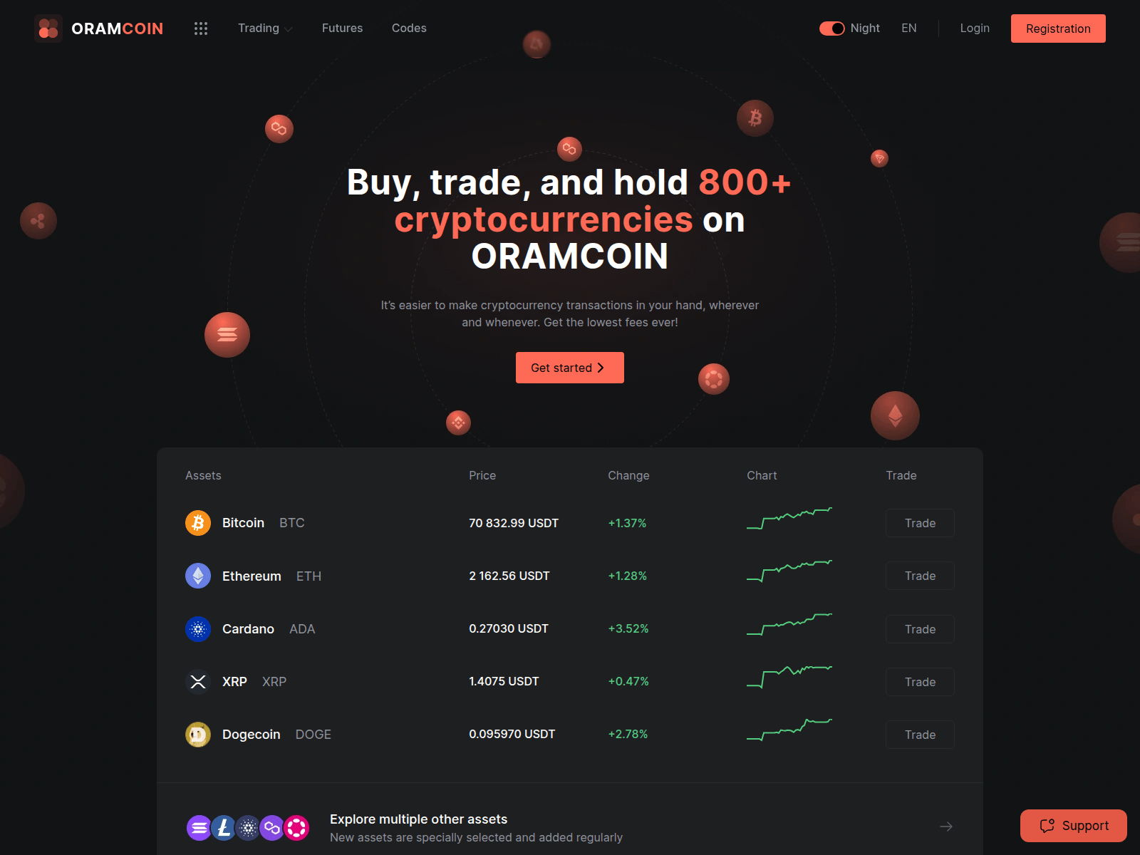 Screenshot of oramcoin.com