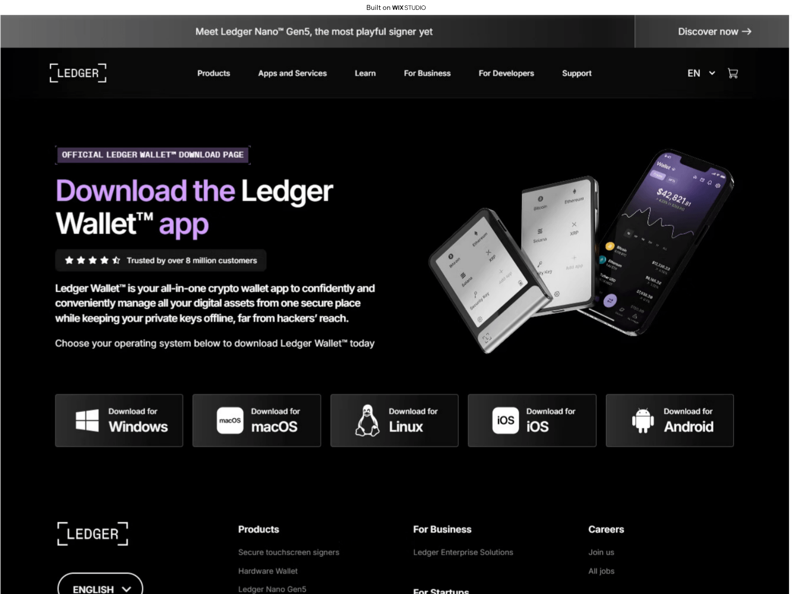 Forensic screenshot of connect-ledgrlive.wixstudio.com