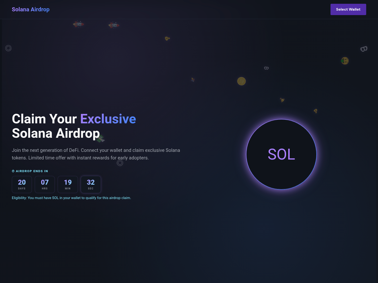 Forensic screenshot of www.sol-claim.live