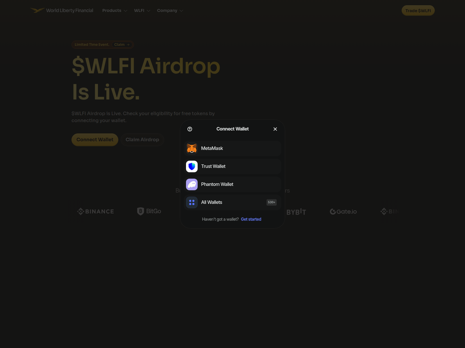 Screenshot of claimworldlibertyfinancial.app