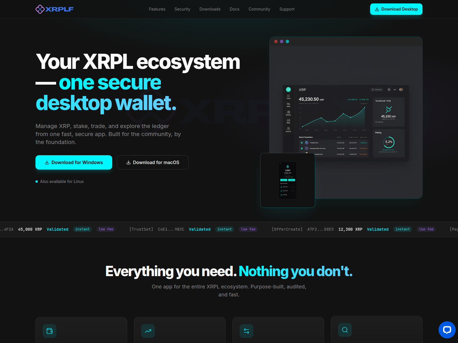 Screenshot of xrpldesktop.app