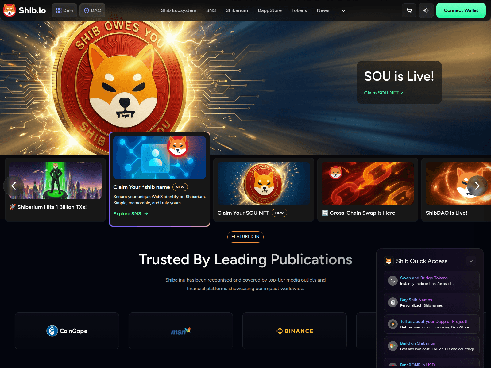 Screenshot of dashboard-shib.com