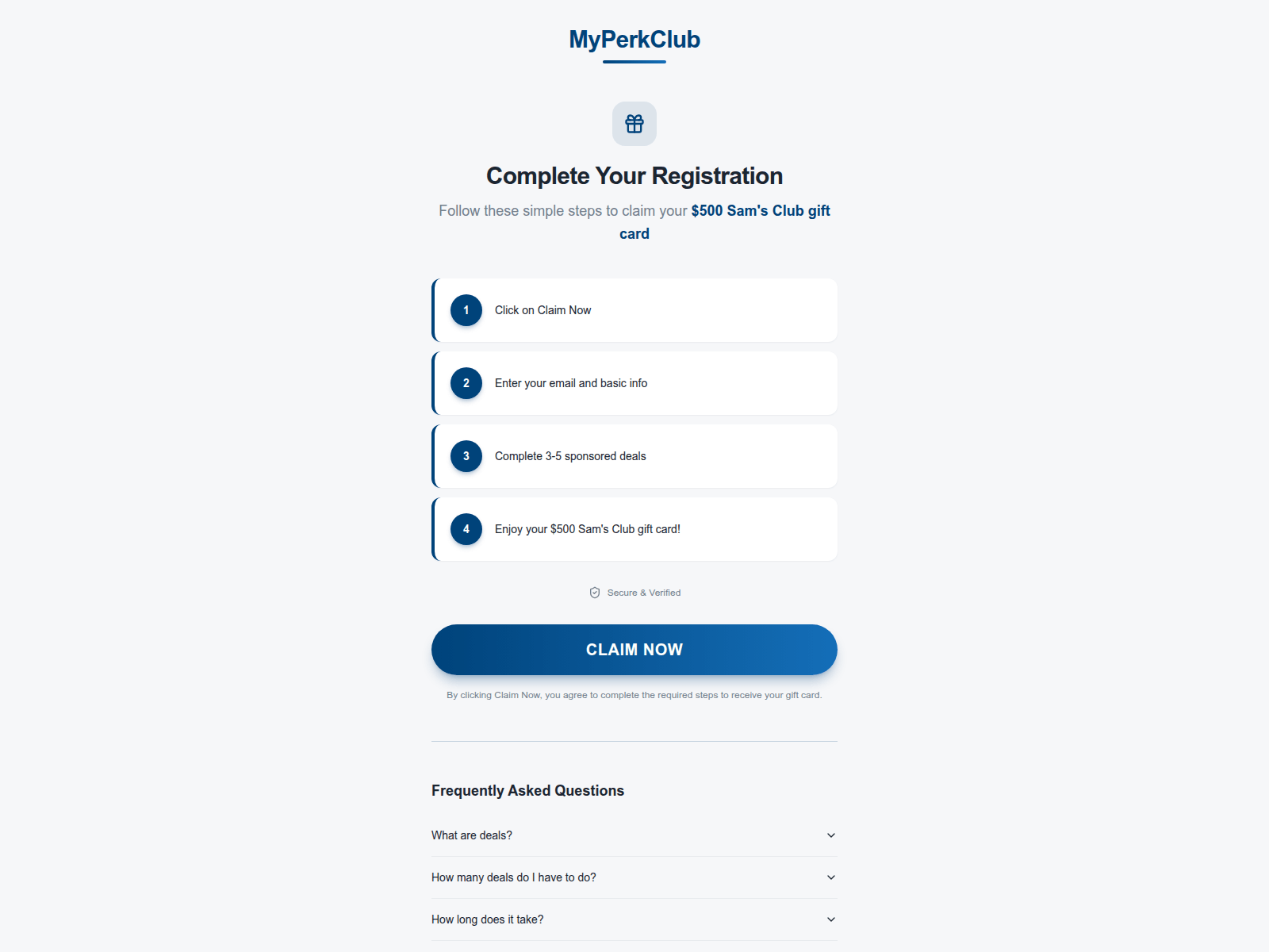 Screenshot of www.myperkclub.com