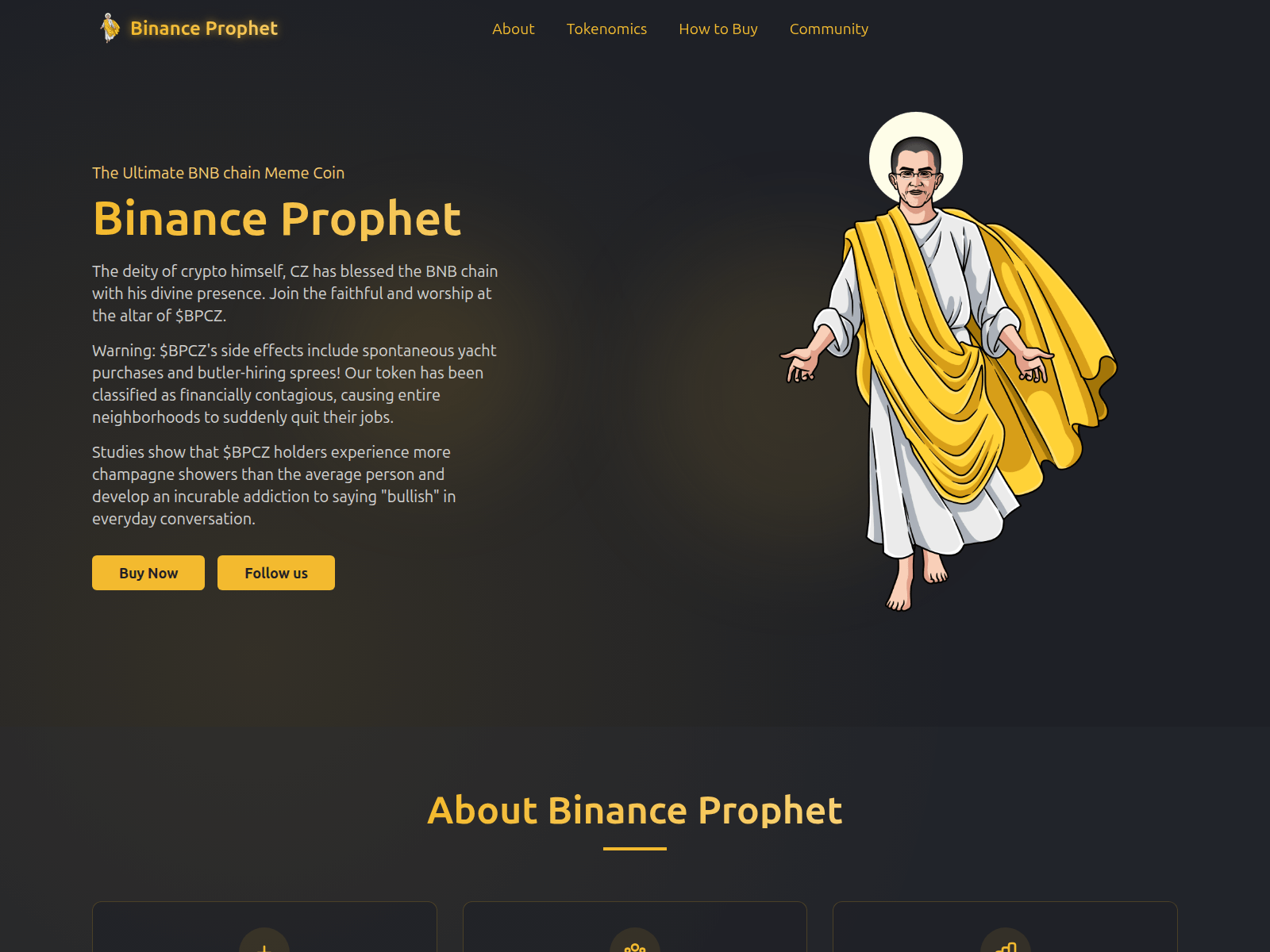 Screenshot of binanceprophet.xyz