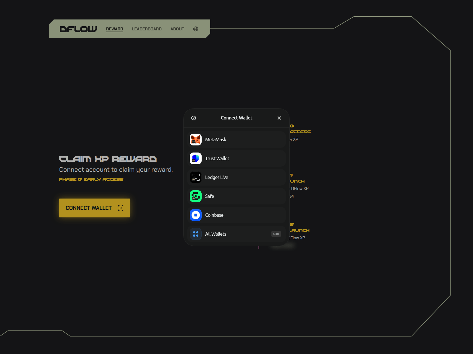Forensic screenshot of dflow-reward.pages.dev