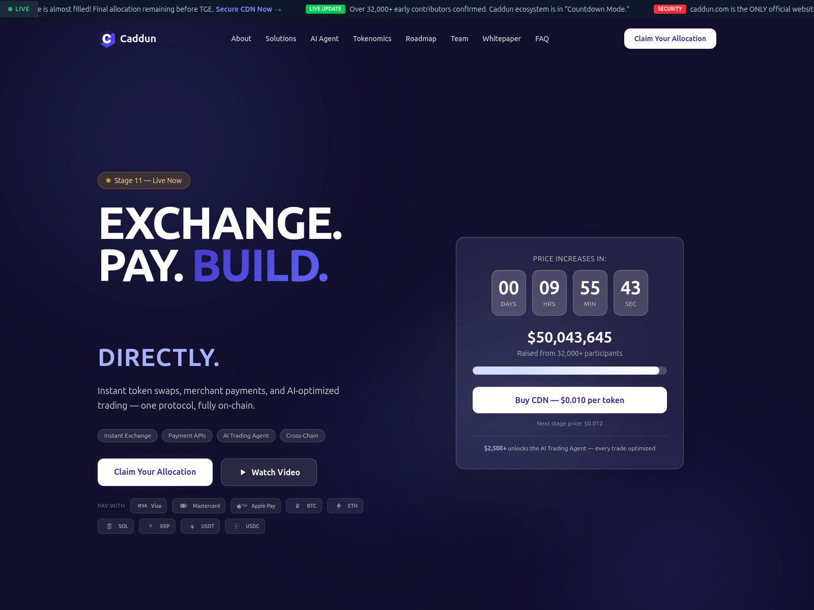 Forensic screenshot of caddun.com