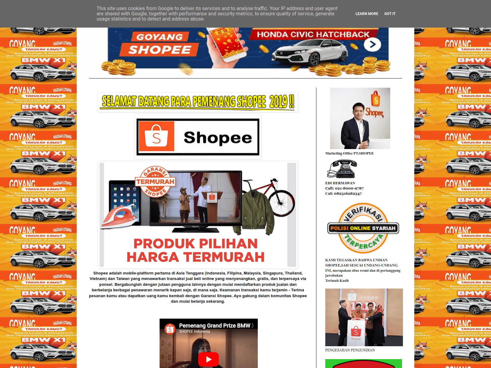 Forensic screenshot of shopee617.blogspot.com