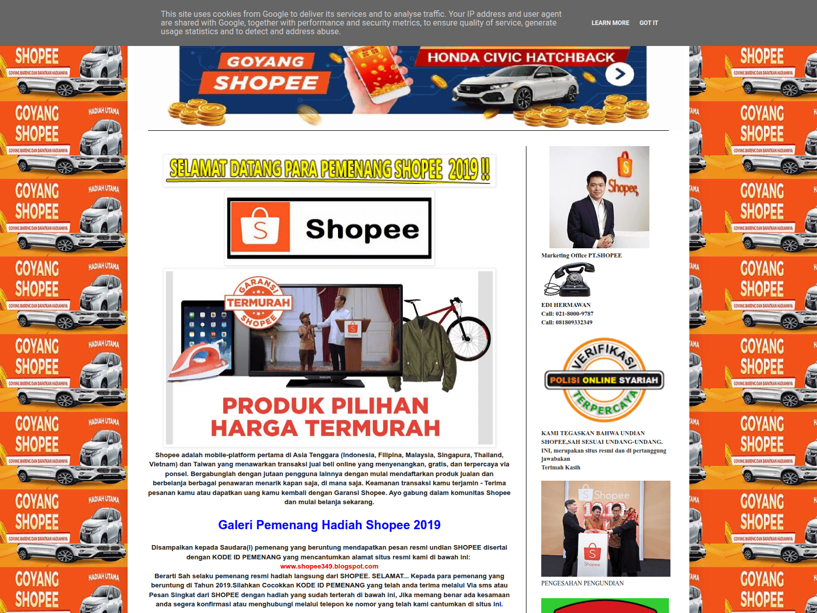 Screenshot of shopee349.blogspot.com