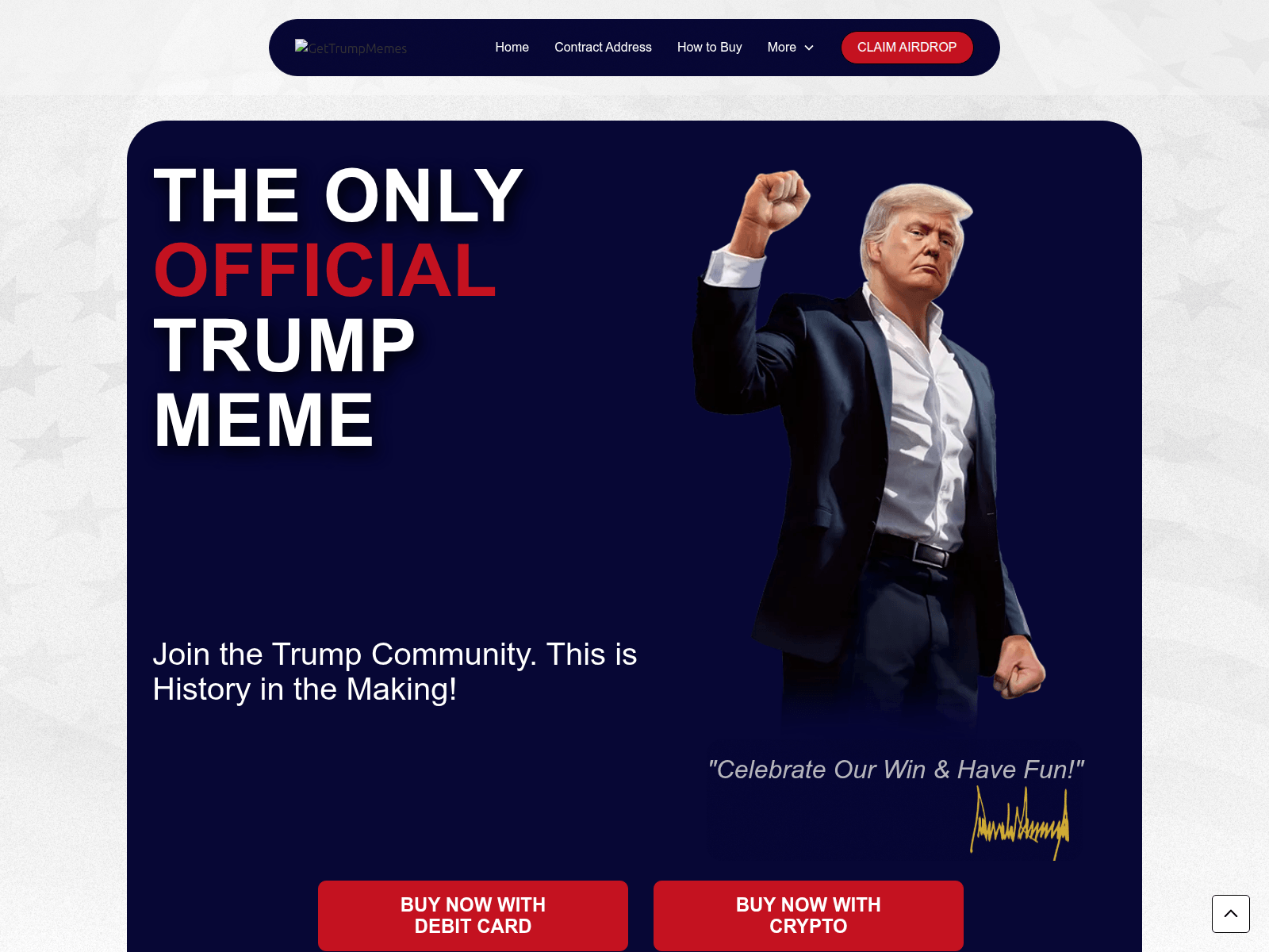 Forensic screenshot of gettrumpmemes.pages.dev